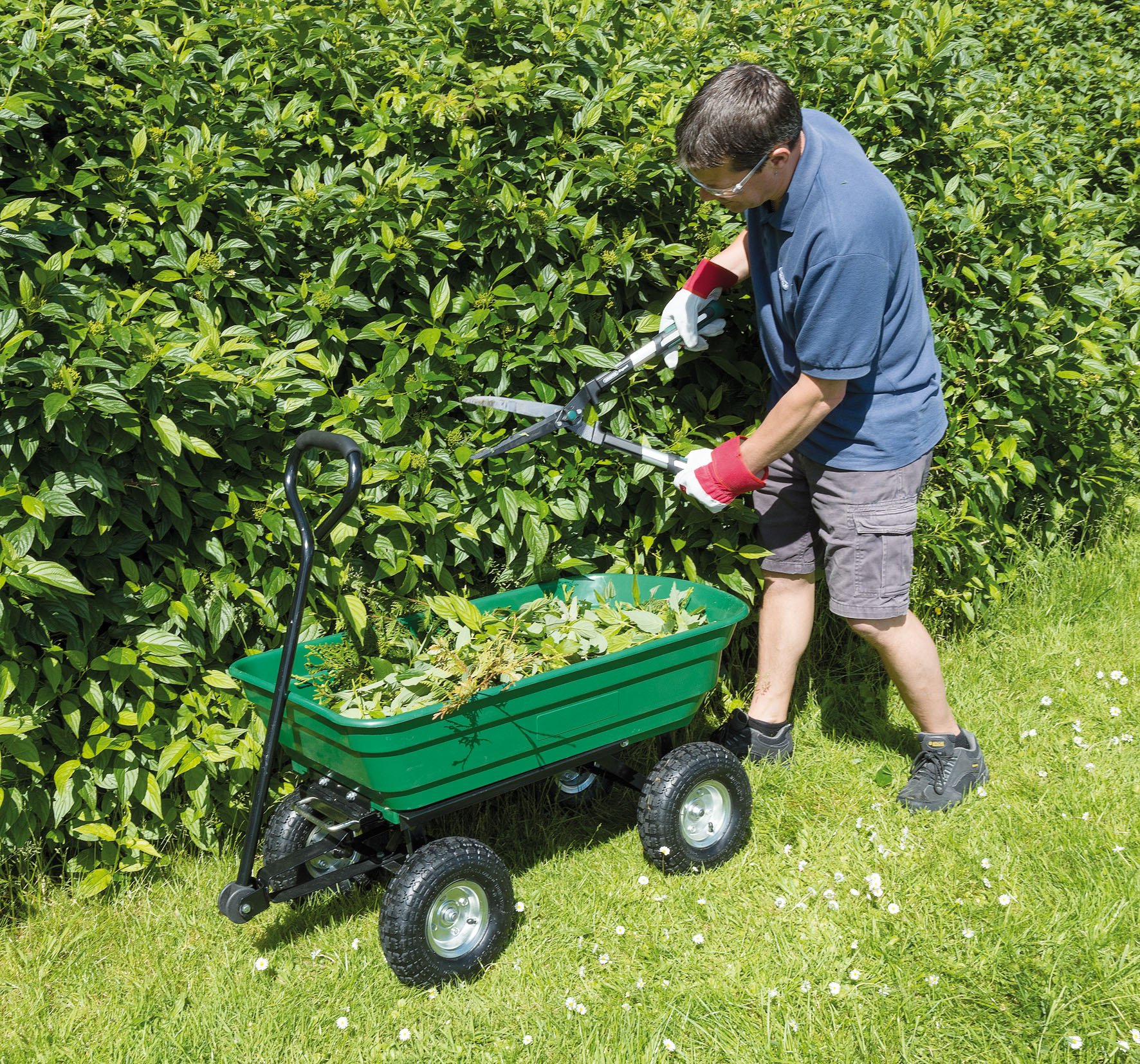 Heavy Duty Garden Tipper Cart 22x96x51cm - Perfect for Home & Professional Gardening