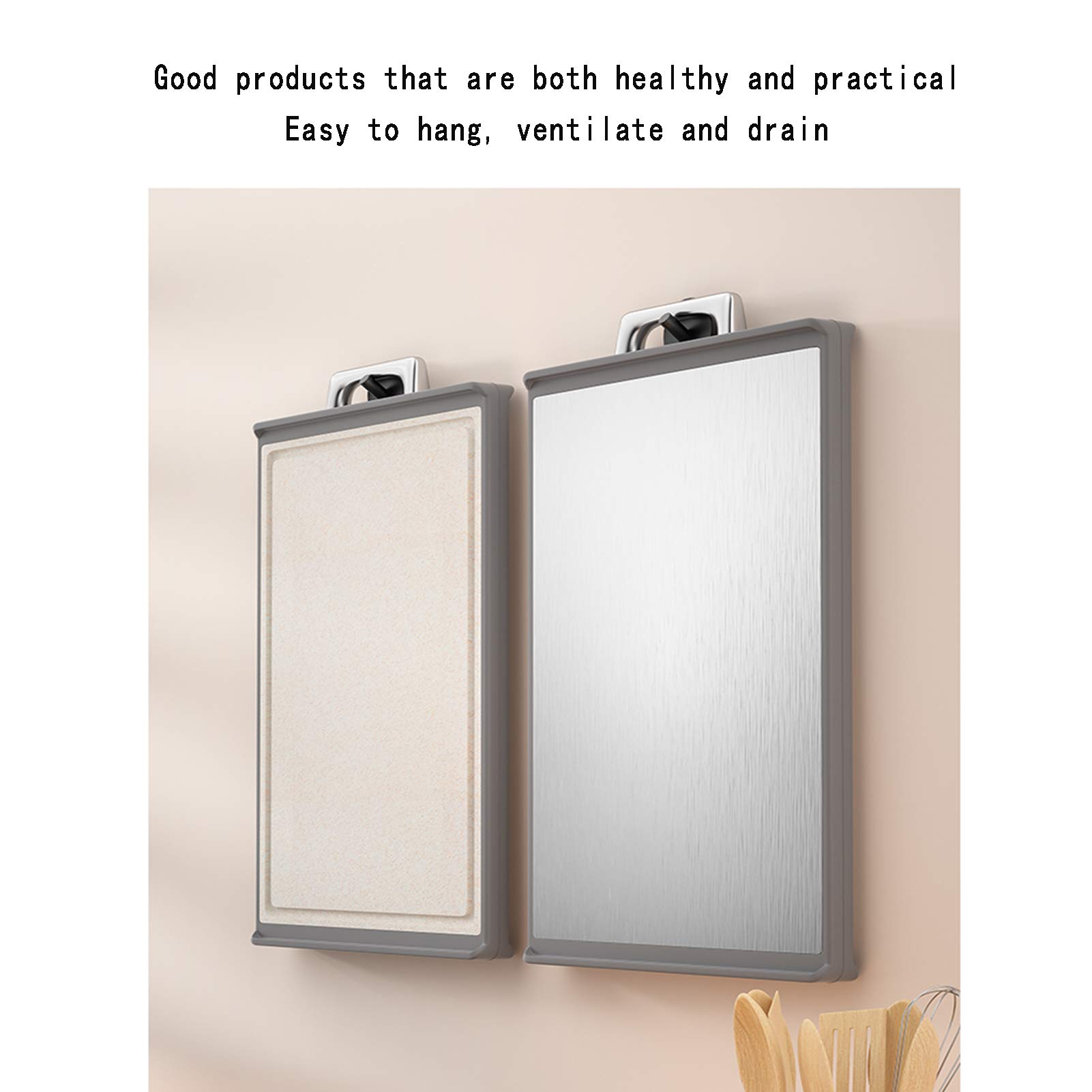 Premium Stainless Steel Double-Sided Chopping Board with Handle - 16.5x12.2 Inch Non-Slip Cutting Board for Meat, Fish, Vegetables, Cheese & Fruits | Dishwasher Safe Kitchen Essential for Cooking, Meal Prep & Baby Food Preparation | Ideal Housewarming Gift