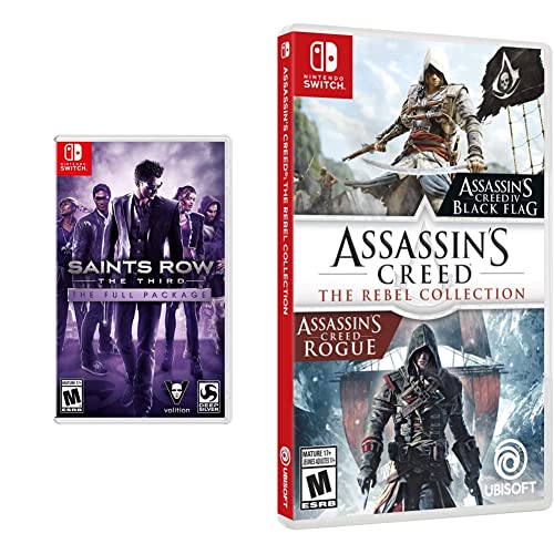 Saints Row The Third - Full Package & Assassin's Creed: The Rebel Collection Bundle for Nintendo Switch | Open-World Action Adventure Games for Travel & Home Gaming