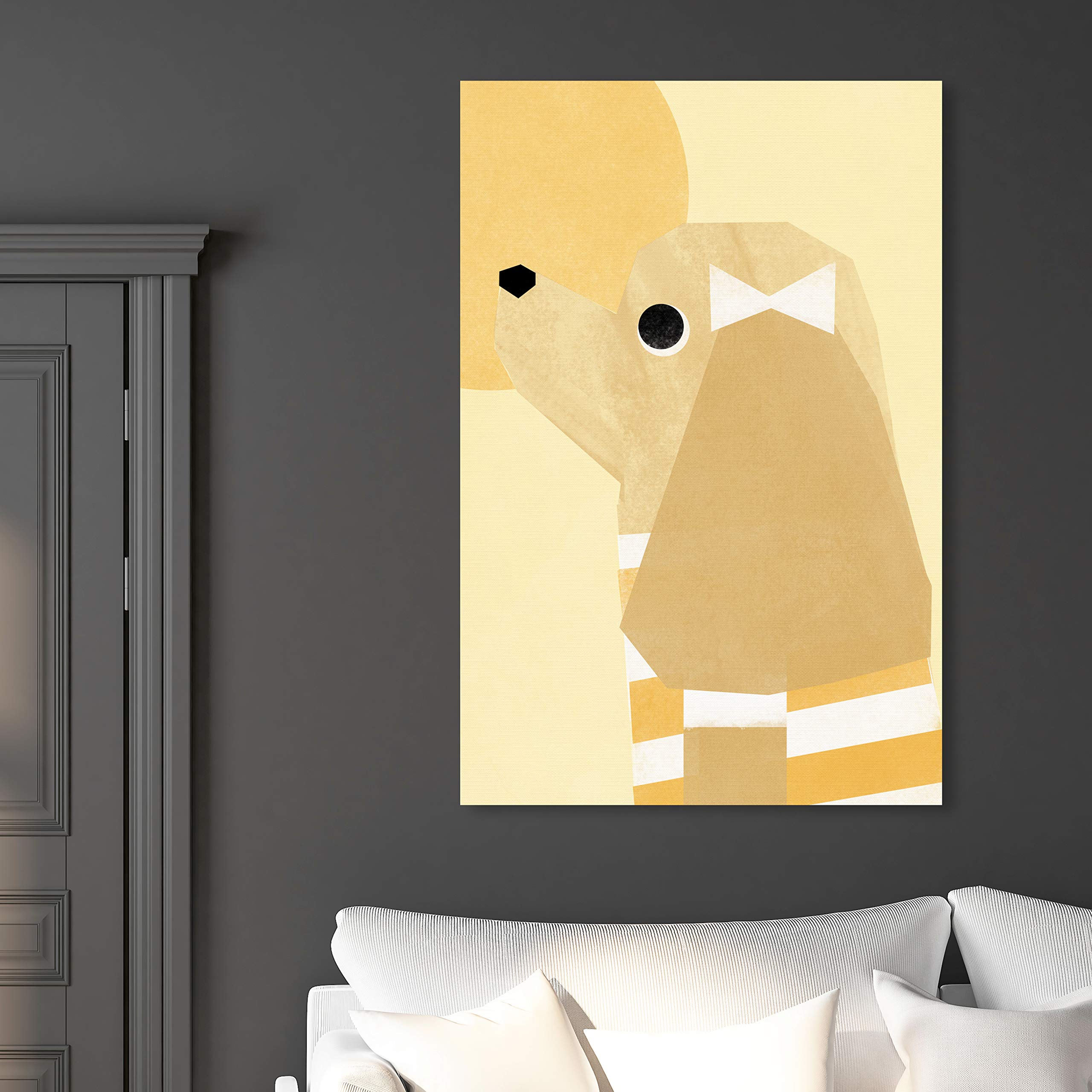 Oliver Gal Artist Co. Sunshine Pup Canvas Wall Art Print - 30x45 Inches, Yellow & Brown Animal Home Decor - Perfect for Living Room, Bedroom & Nursery