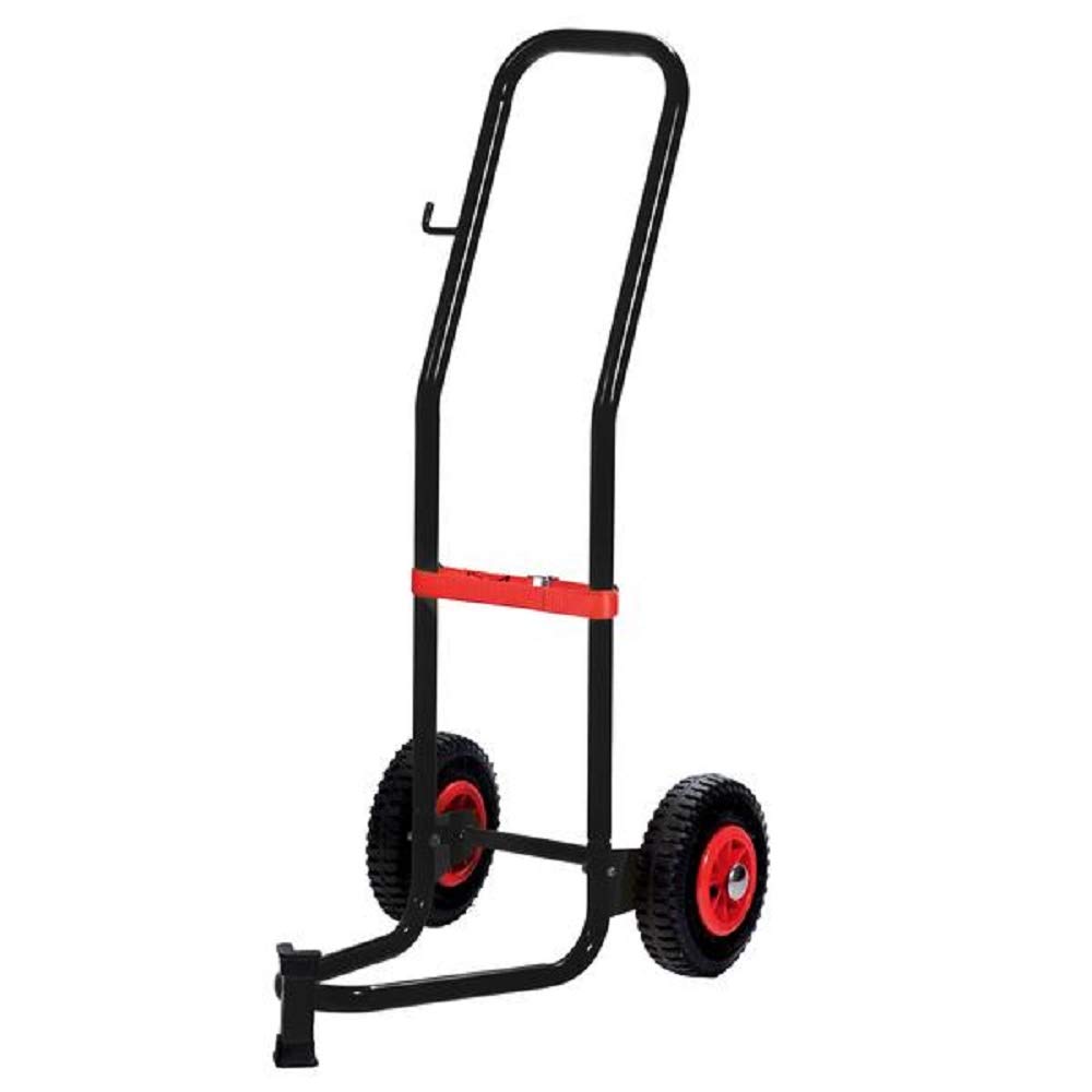 Wolflube Heavy Duty Drum Trolley for 35-120 lbs Barrels - 2 Pneumatic Wheels, Industrial Drum Dolly for Easy Transport in Warehouses & Factories