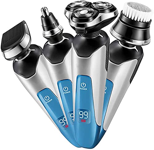 Best Electric Shaver for Men - Rechargeable & Waterproof 4-in-1 Rotary Shaver for Wet/Dry Shaving - Perfect Gift for Husband, Father & Son - Ideal for Travel, Daily Grooming & Sensitive Skin Care