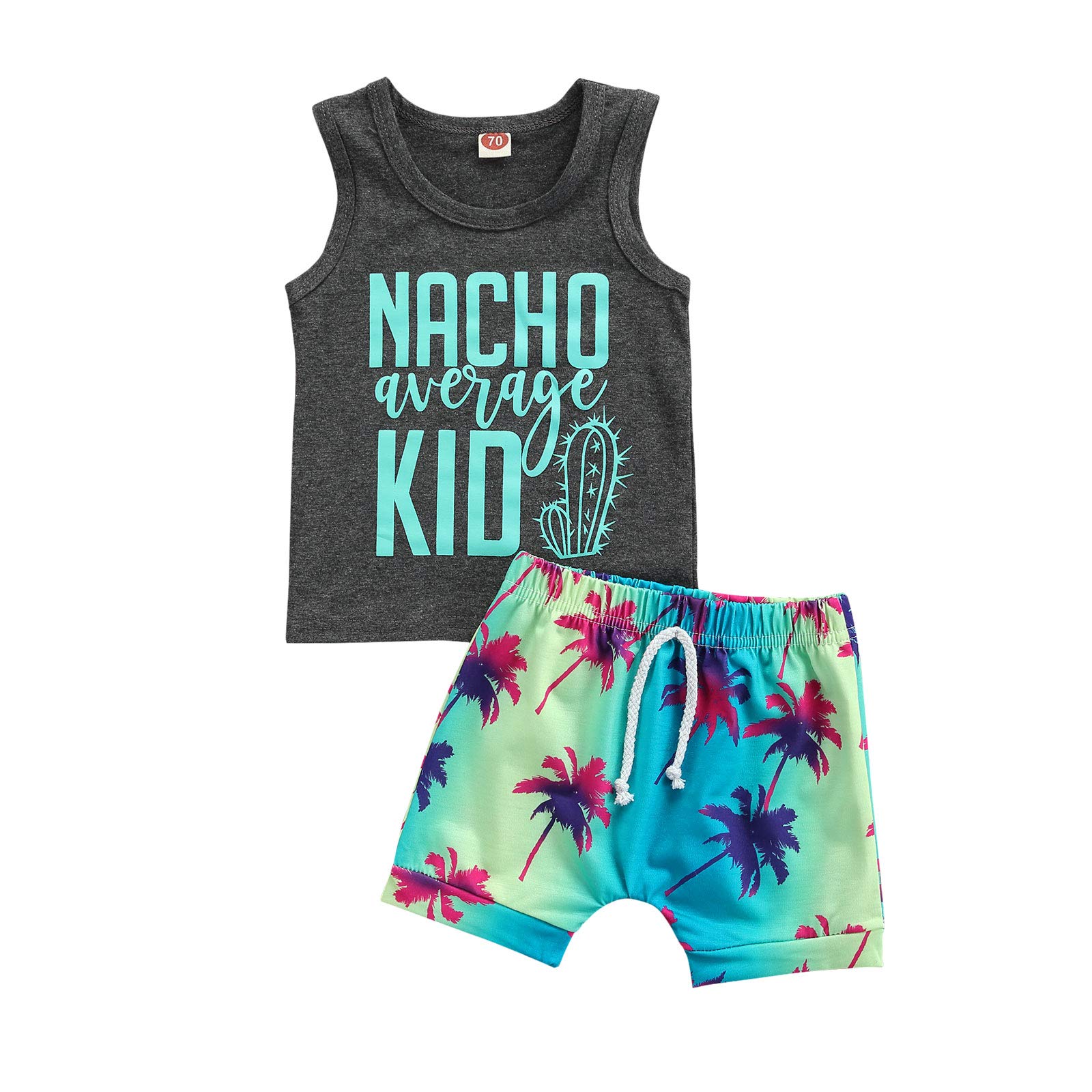 Adorable Newborn Baby Boy Clothes Set - Letter Print Tank Top & Shorts for Summer | Cute Infant Outfits for Boys | Perfect for Playdates, Beach Trips & Family Photos