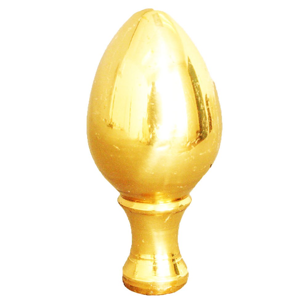 Royal Designs Egg Lamp Finial for Lamp Shade - 2.25 Inch Polished Brass - Elegant Lighting Accessory for Bedroom, Living Room & Home Decor