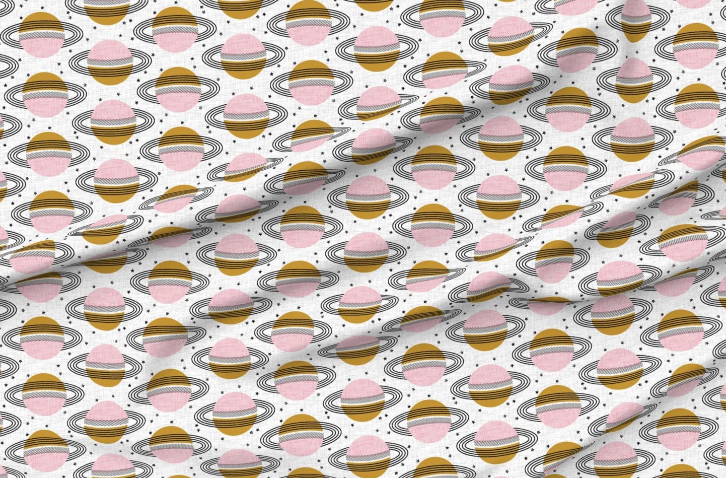 Planet Sky Space Outer Space Planets Mid Mod Printed Organic Cotton Sateen Fabric Fat Quarter - Premium Quilting, Sewing & Apparel Material for DIY Home Decor, Craft Projects & Upholstery - Perfect for Space-Themed Bedding, Curtains & Wall Art