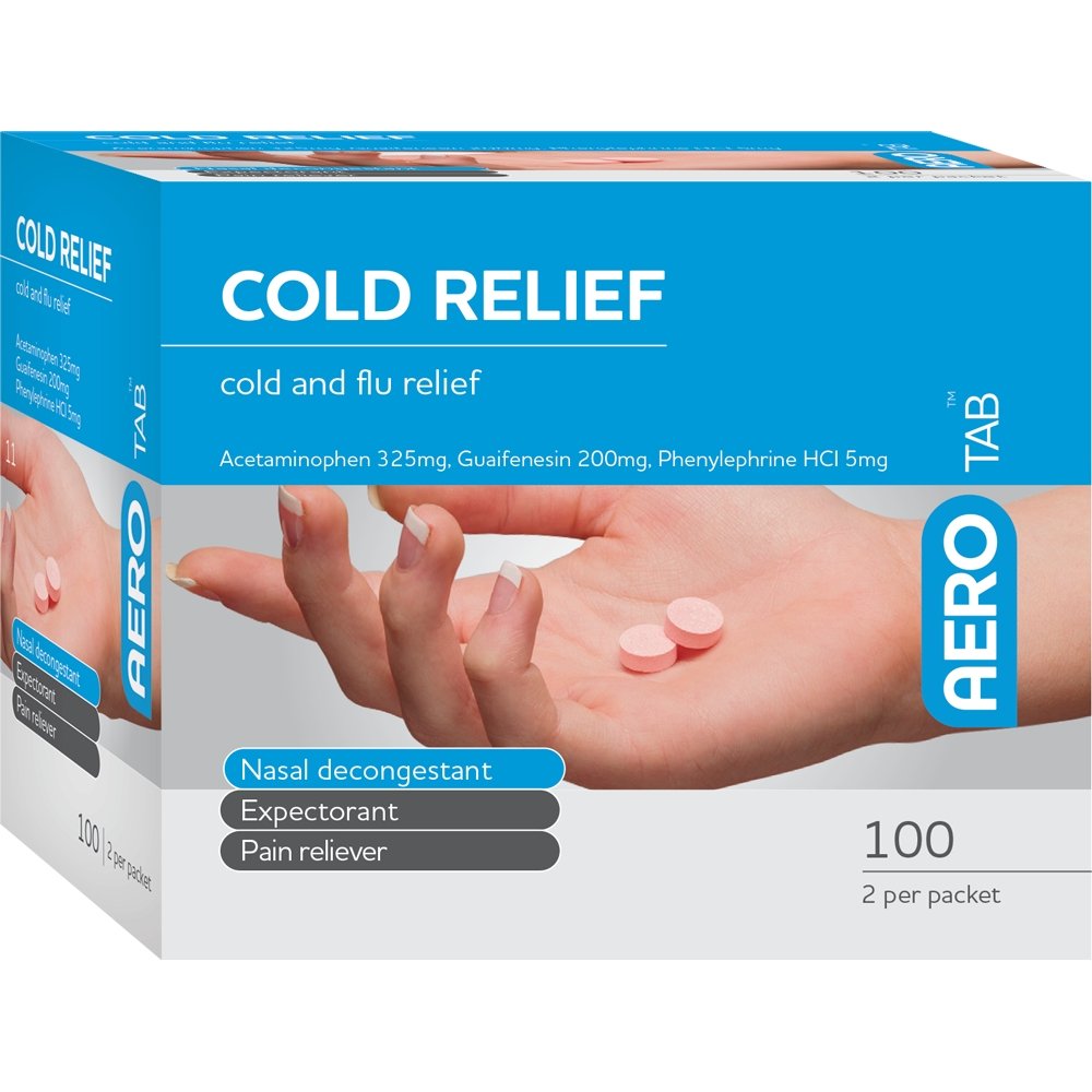 Cold Relief Tablets - Fast-Acting Medicine for Flu & Cold Symptoms | First Aid Kit Refill Pack (2400 Tablets) | Perfect for Home, Office & Travel Emergency Kits