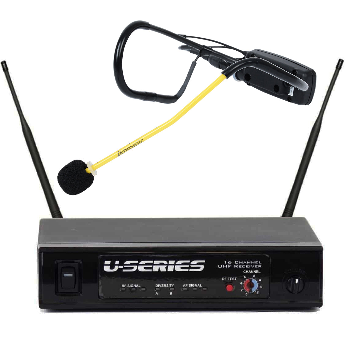 Professional UHF Mini TX Wireless Microphone System for Fitness Instructors - Perfect for Gym Classes, Yoga Sessions & Outdoor Workouts