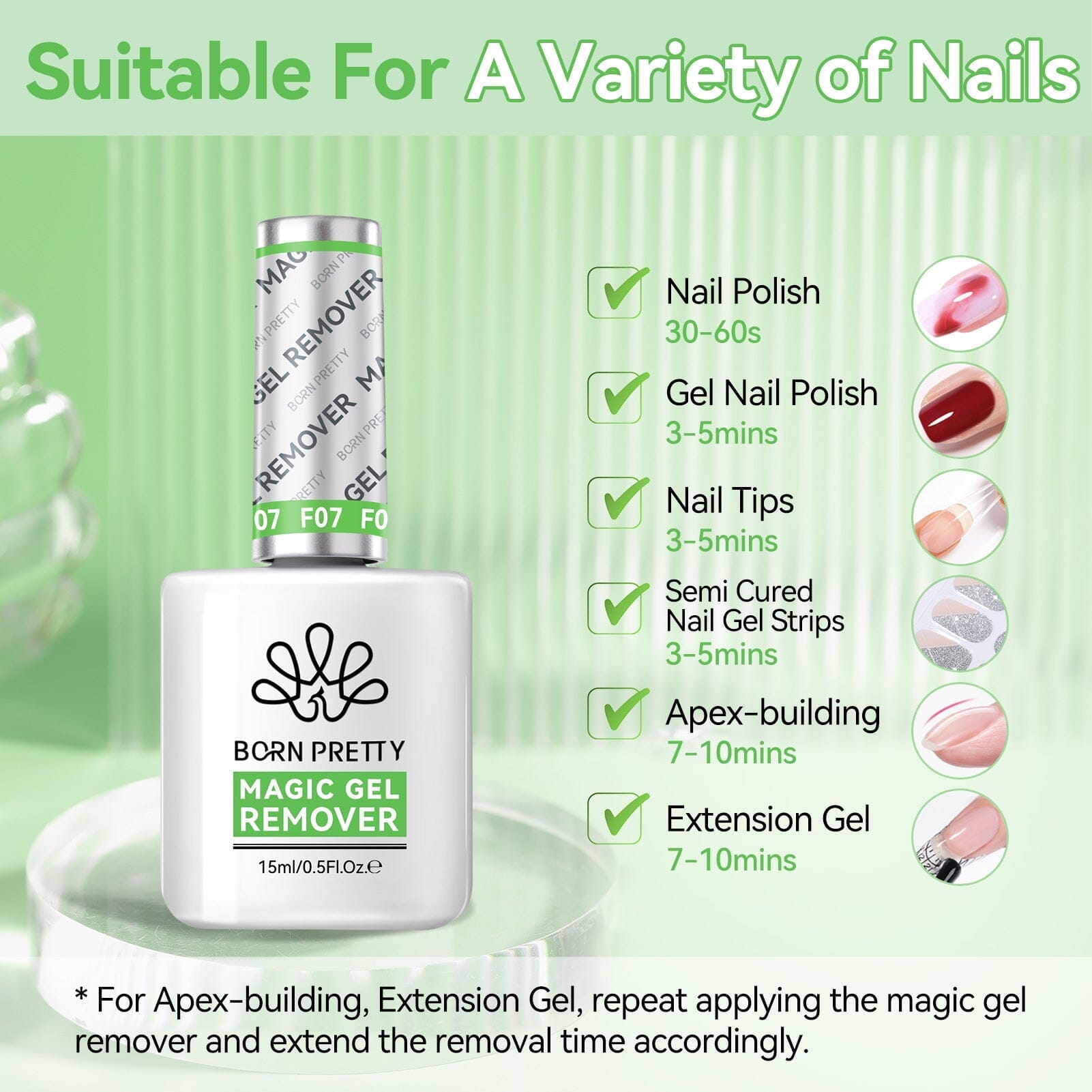 3-Pack Magic Gel Nail Polish Remover with 8-in-1 Builder Gel (15ml) - Professional Nail Care Kit for Salon & Home Manicures