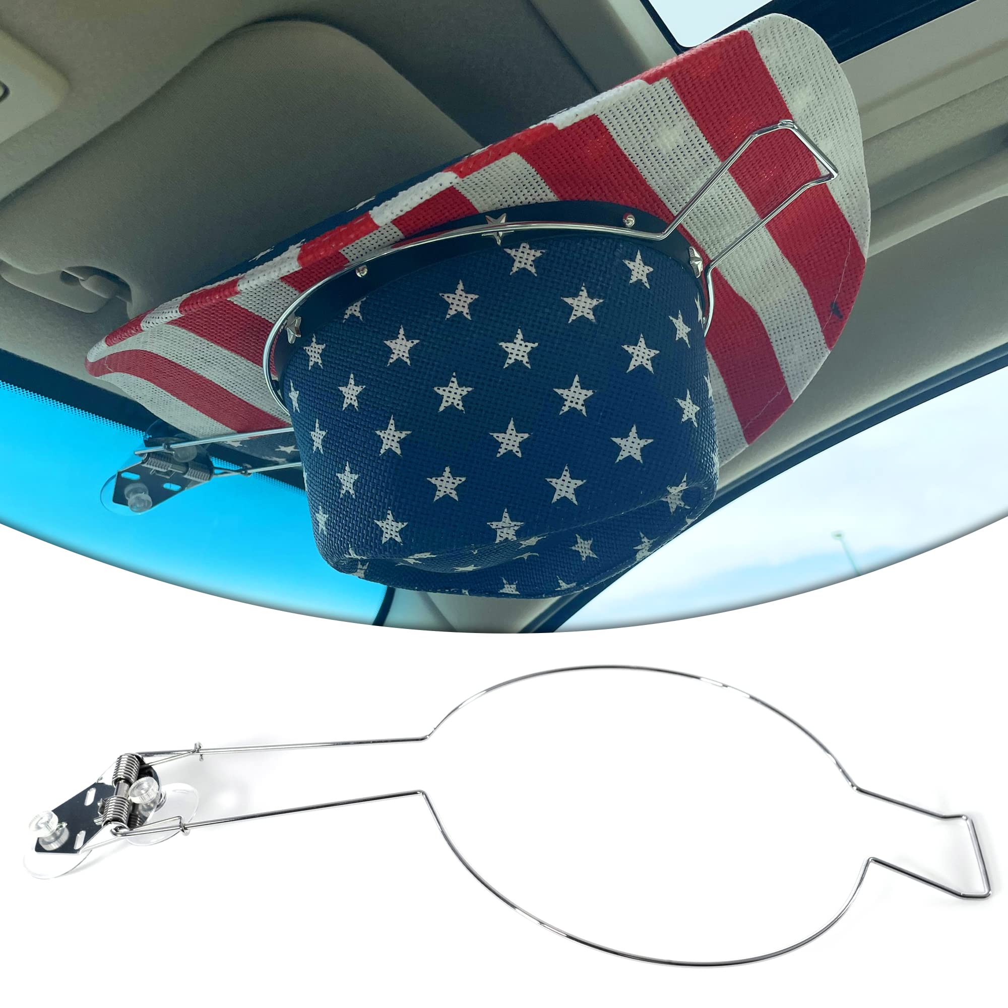 Western Hat Holder with Suction Cups - Cowboy Hat Rack Clip for Cars, Trucks & Vans - Durable Hat Organizer for Stetson, Felt & Straw Hats - Perfect for Road Trips, Rodeos & Country Music Festivals