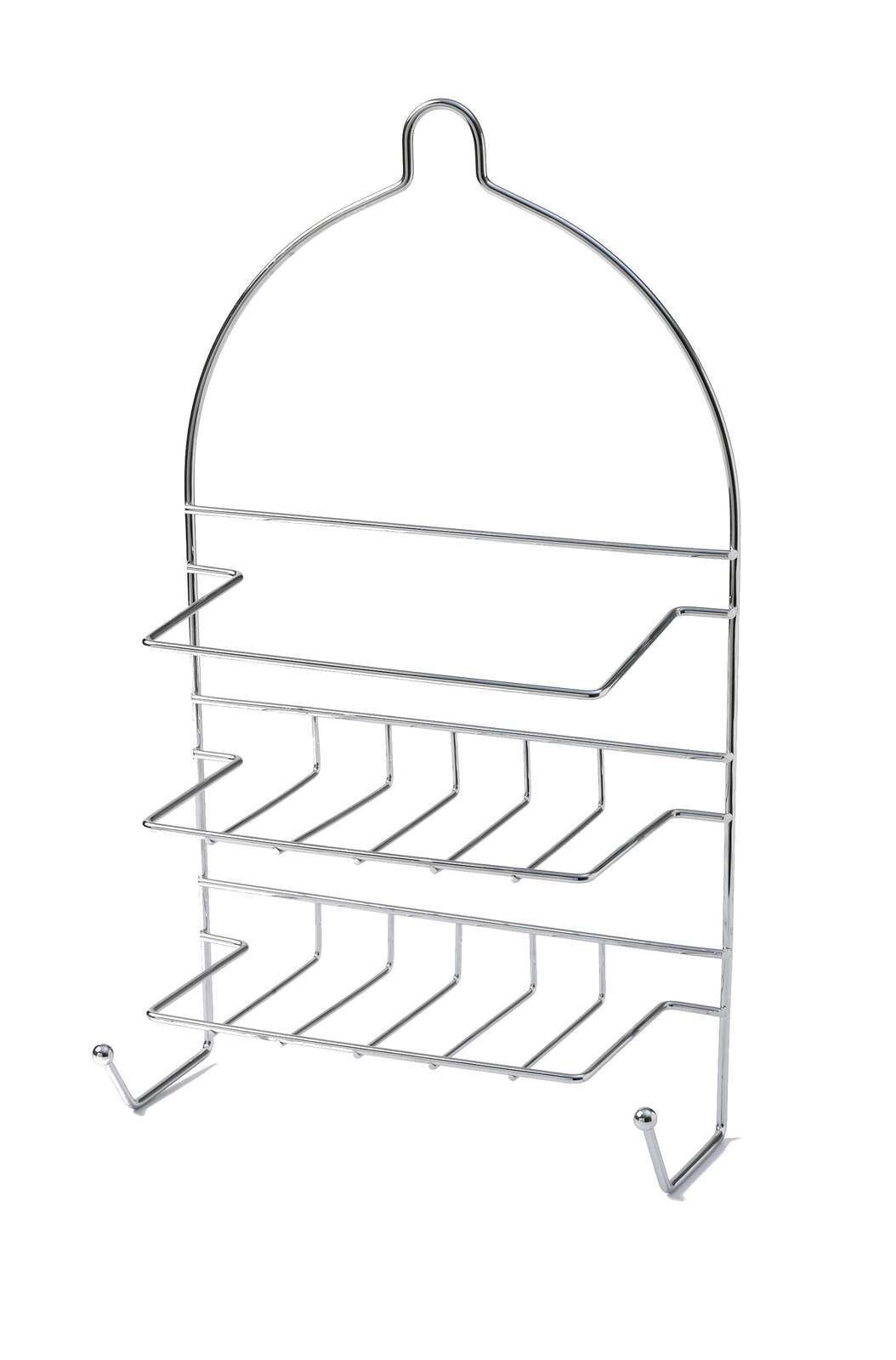 12-Pack 2-Tier Chrome Shower Caddy with Hanging Hooks - 25 x 10 x 43cm Bathroom Organizer for Shampoo, Soap & Toiletries - Space-Saving Storage for Small Bathrooms & Dorm Showers