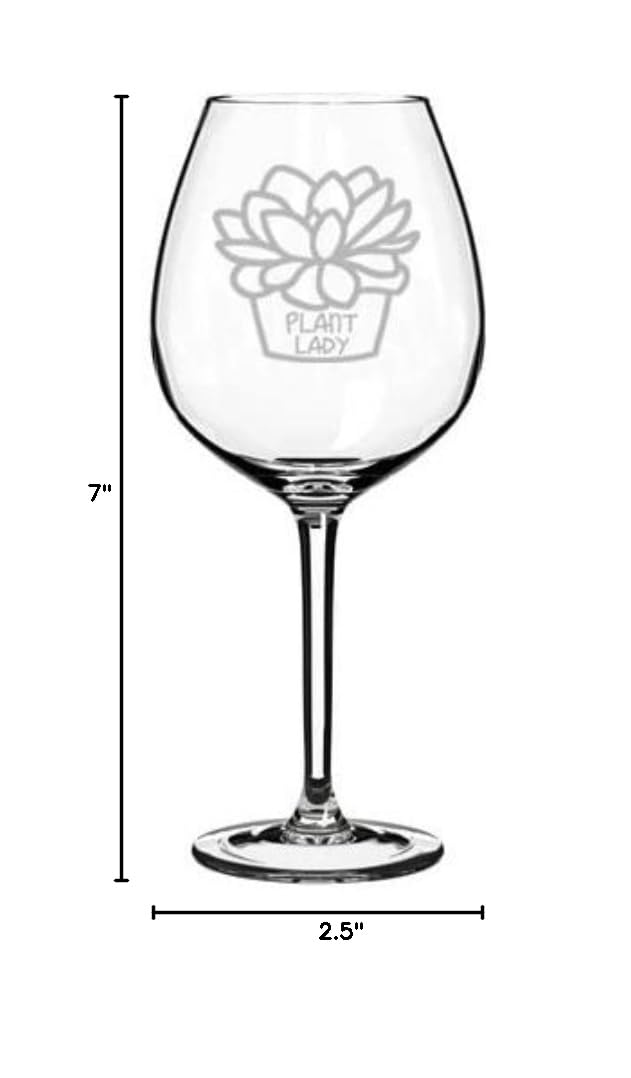 20 oz Jumbo Wine Glass Goblet with Funny Succulent Plant Design - Perfect for Home Decor, Gift Giving & Plant Lovers
