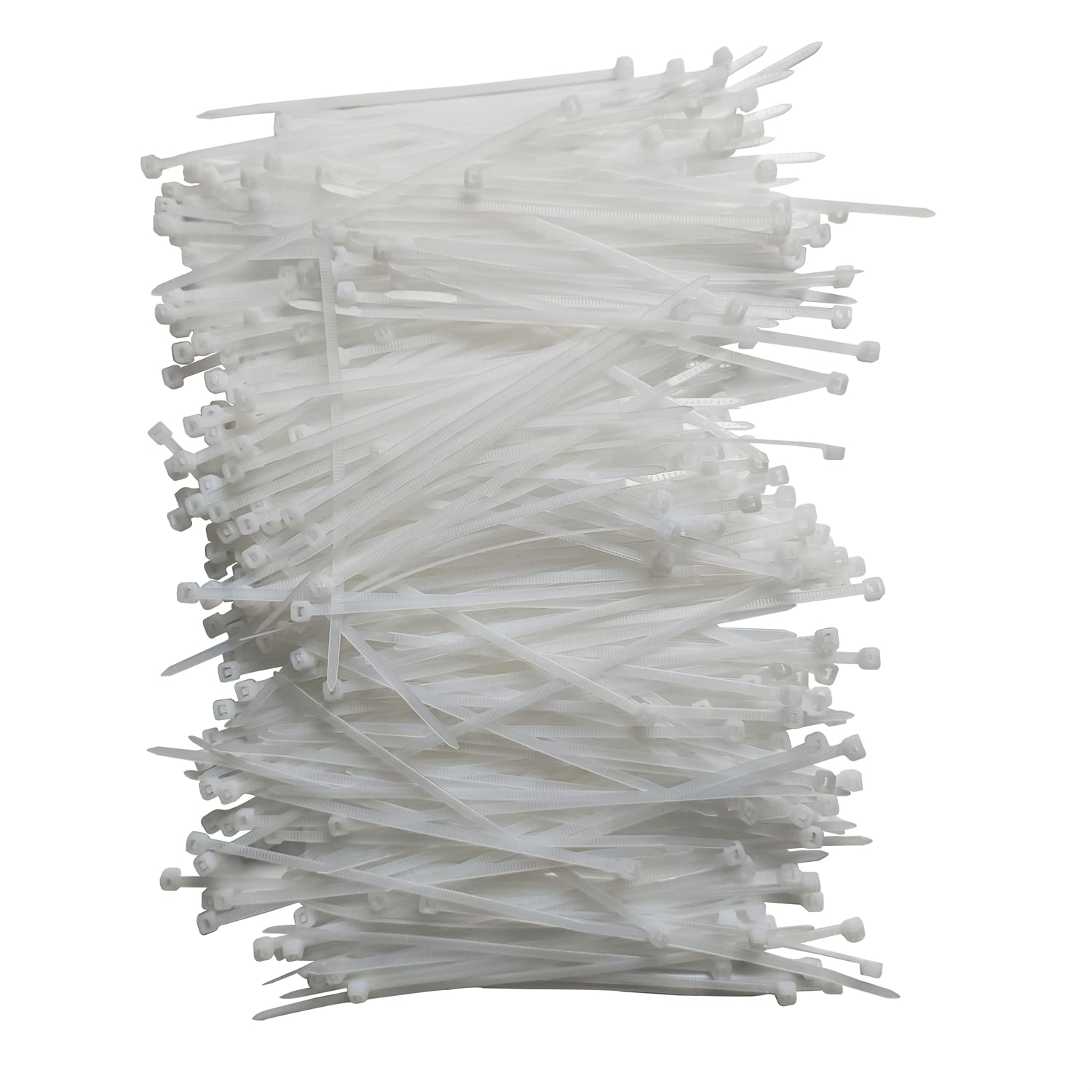 500-Pack 4-Inch Heavy Duty White Nylon Zip Ties - 40 lbs Tensile Strength, Self-Locking Cable Ties for Indoor & Outdoor Use - Perfect for Organizing Wires, Bundling Cables, and Securing Garden Plants (4
