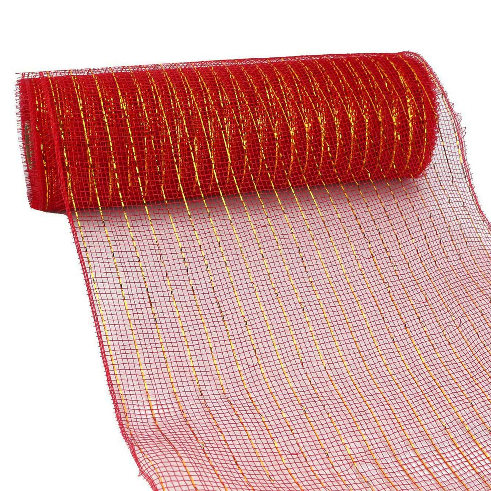 LEAQU 10 Yards Mesh Ribbon for Wreaths, Wine Red - Perfect for Christmas Decorations, Gift Wrapping, and DIY Crafts