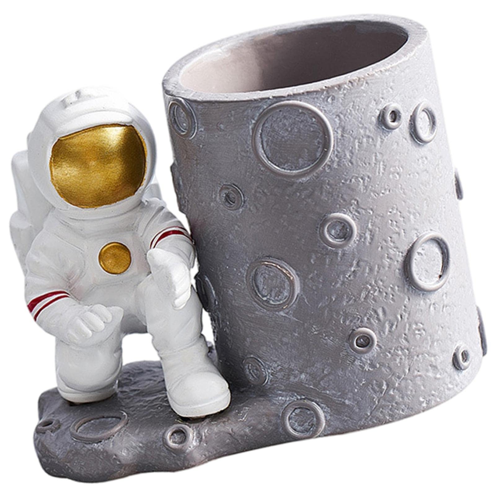DYNWAVE Astronaut Pen Holder - Space Themed Desk Organizer for Pens & Pencils, Unique Office Decor Sculpture - Perfect Gift for Space Enthusiasts & Workspace Organization