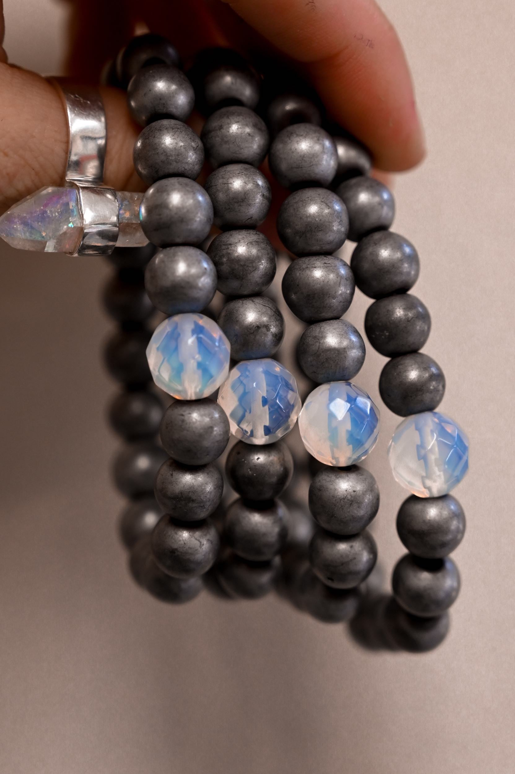 Dreamer Opalite & Hematite Bracelet for Women - Healing Crystal Energy Jewelry for Stress Relief & Positive Vibes - Perfect for Meditation, Yoga & Spiritual Gifts