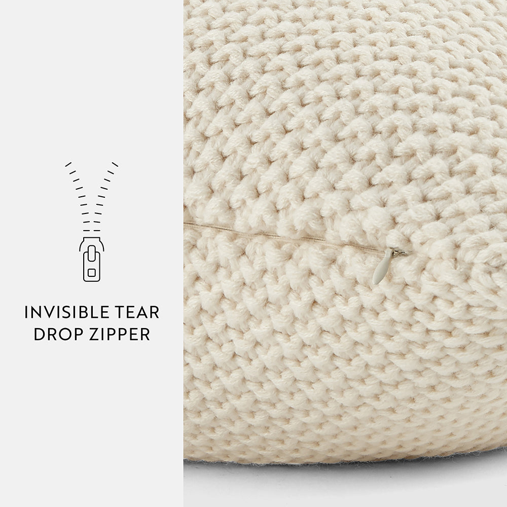 Cozy Seed Stitch Knit Throw Pillow Cover with Insert - Soft Decorative Cushion Cover for Living Room, Bedroom & Sofa - Perfect Home Decor Accent for Cozy Nights and Relaxation