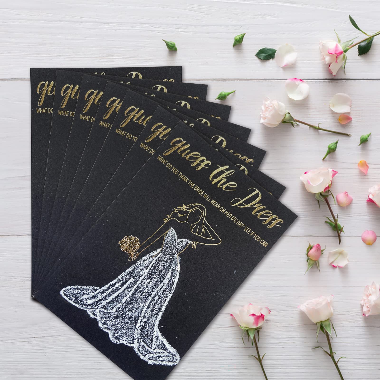 50Pcs Guess The Dress Game - Fun Bridal Shower Party Supplies for Guests