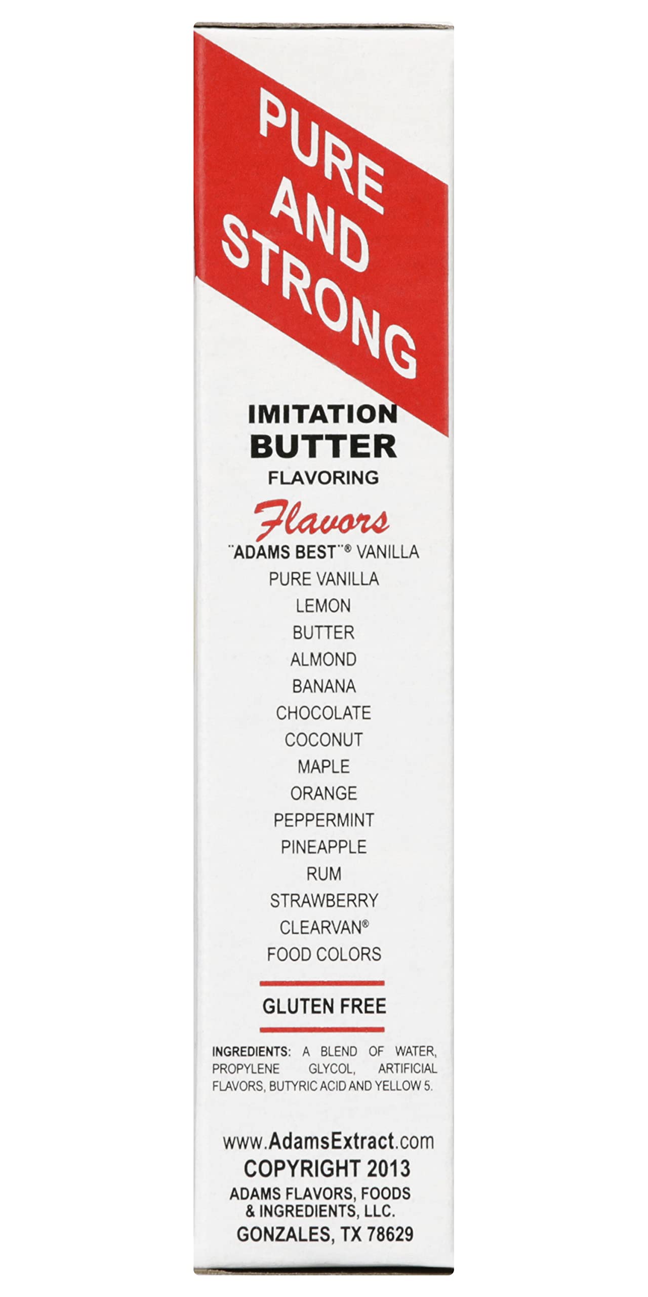 Adams Extract Imitation Butter Flavoring - Gluten Free, 1.5 FL OZ Glass Bottle (Pack of 6) - Perfect for Baking, Cooking & Popcorn Seasoning