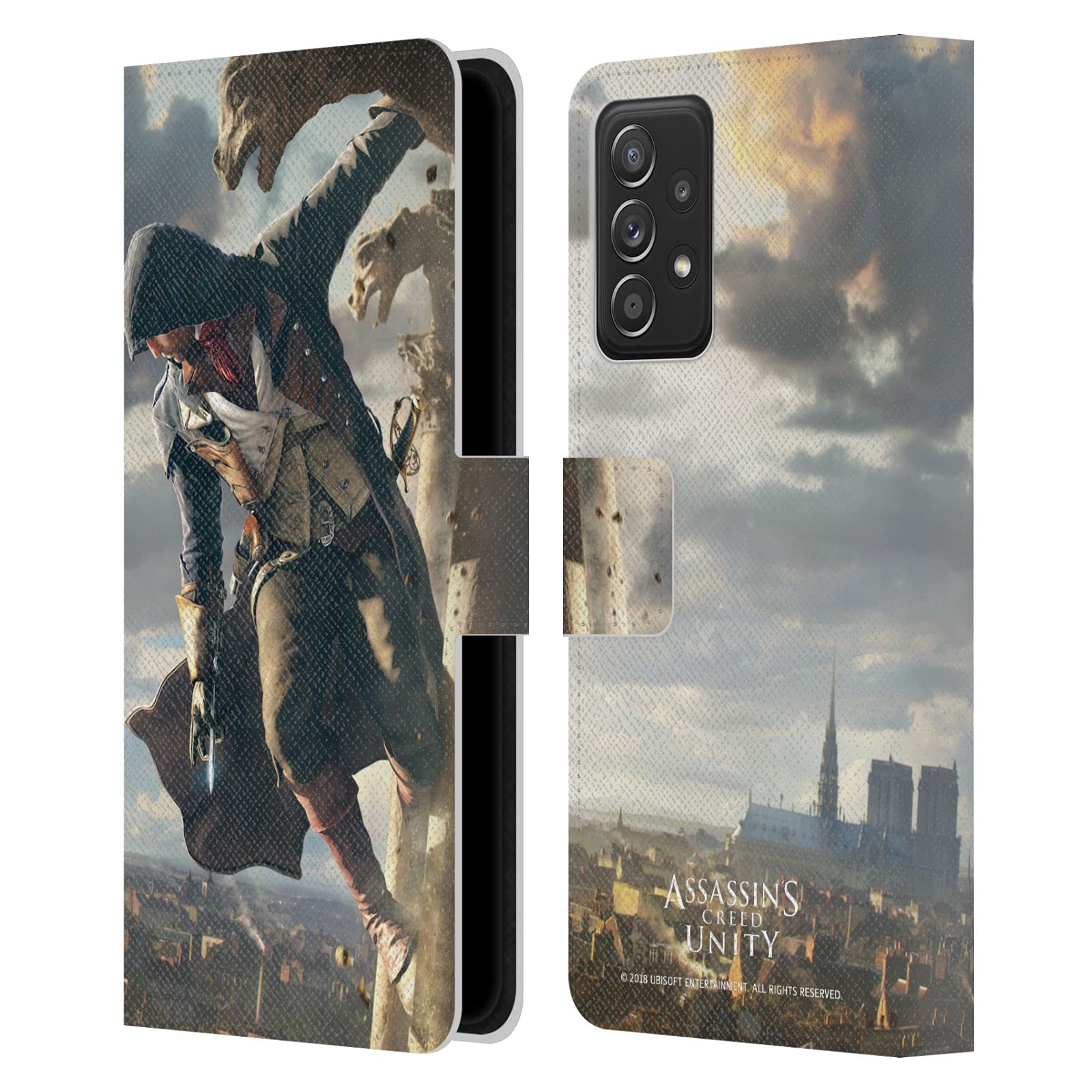 Officially Licensed Assassin's Creed Arno Phantom Blade Unity Leather Book Wallet Case for Samsung Galaxy A53 5G (2022) - Premium Protective Cover with Key Art Design | Perfect for Gaming Fans & Daily Use