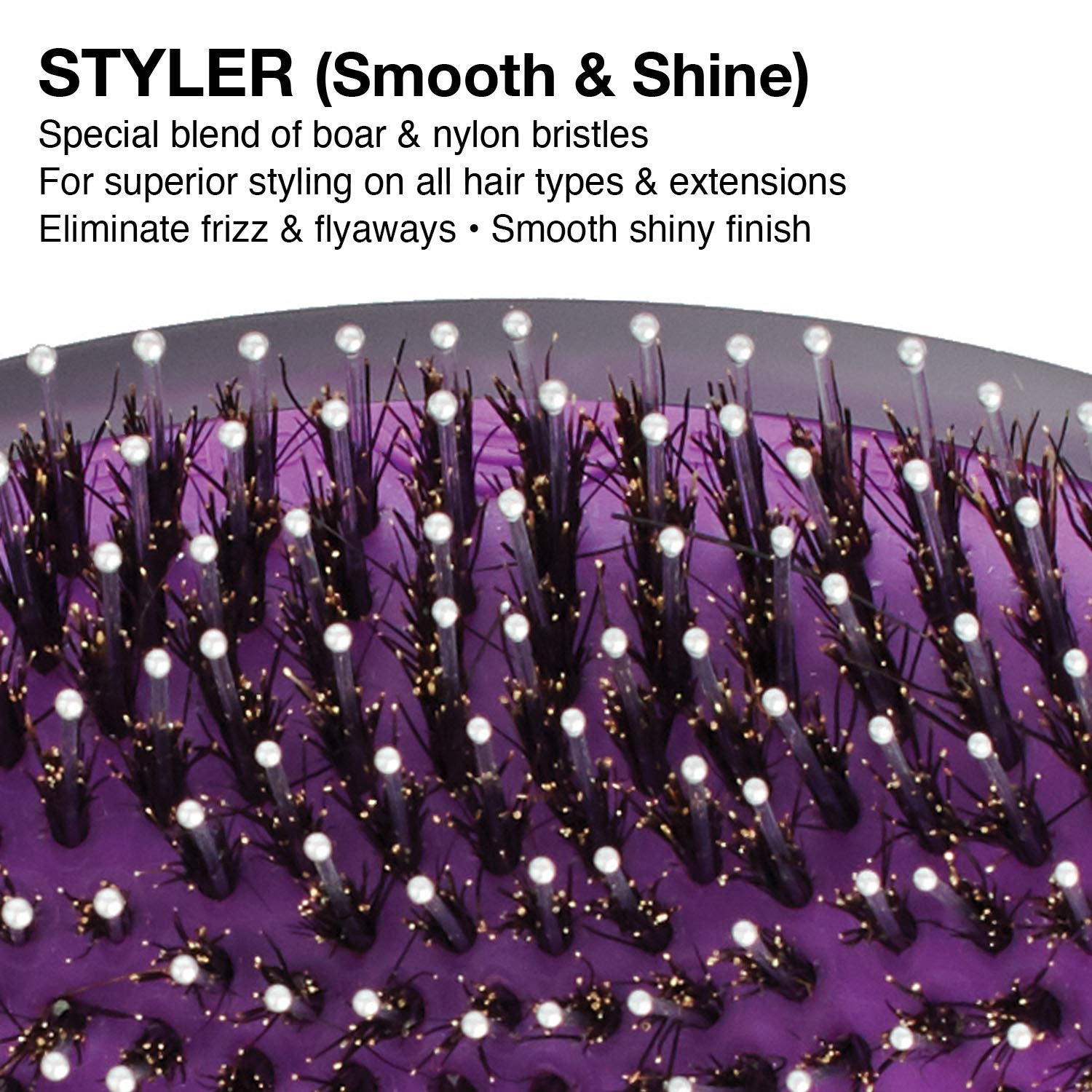 Olivia Garden Detangling Brush - Removable Cushion for Easy Cleaning & Scalp Massage - Perfect for Wet/Dry Hair - Men, Women & Kids - Home & Travel Use