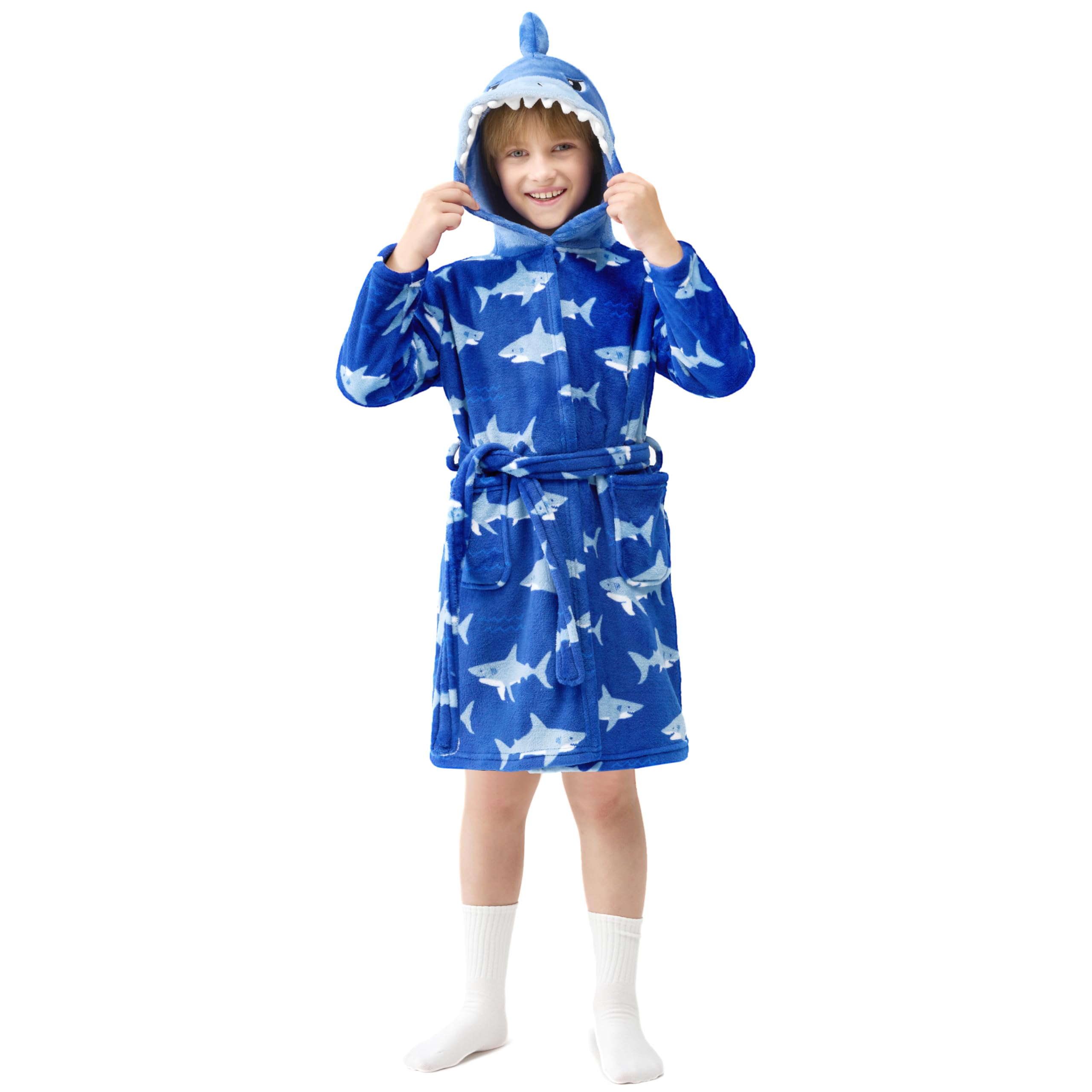 Christmas Kids Hooded Robe for Boys - Cozy Pajamas & Bathrobe for Holidays