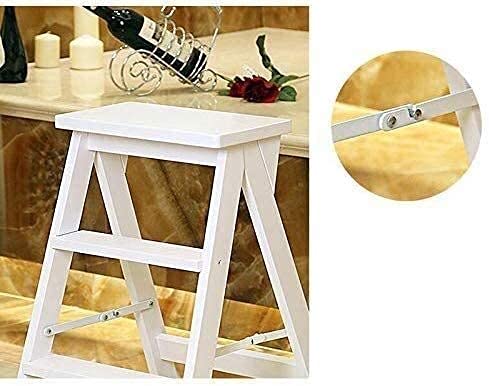 LEOSXA Wooden Step Stool for Adults - Foldable Multifunctional Ladder Stool with Creative Design for Home Use - Perfect for Kitchen, Bathroom, and Storage Access