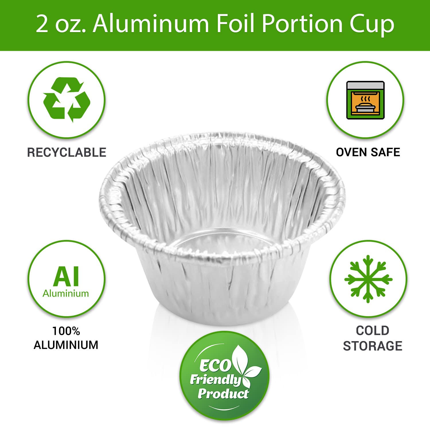 KitchenDance 2oz Disposable Aluminum Foil Ramekin Cups - Heavy Duty Round Baking Pans for Oven, Desserts, Flan & Food Storage - 2000 Pack (S220) | Perfect for Party Catering, Meal Prep & Restaurant Use