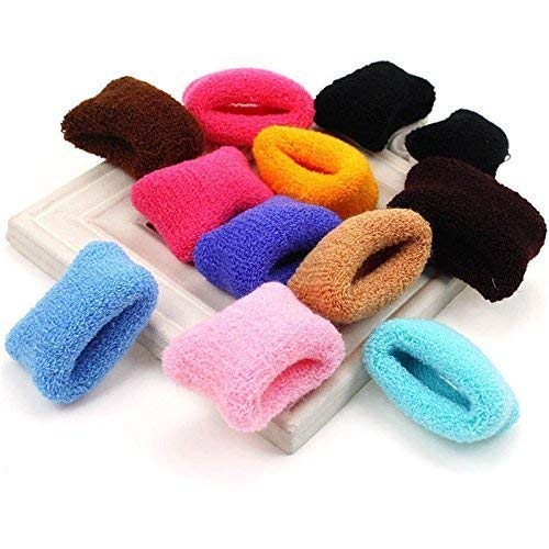 Vararo 12-Pack Stretchy Rubber Hair Bands for Girls - Assorted Colors, One Size Fits All, Soft Elastic Hair Ties for School, Sports & Everyday Use