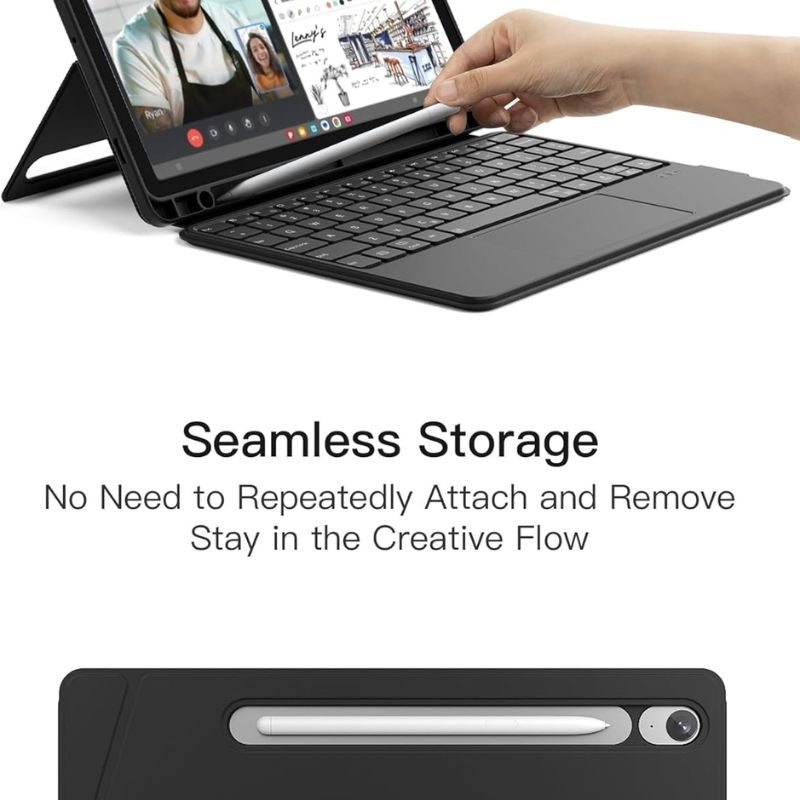 Inateck Keyboard Case for Samsung Galaxy Tab S10 FE/S9 FE 10.9/S9 11 - Slim Protective Cover with Backlit Keys | Perfect for Work, Study & Travel