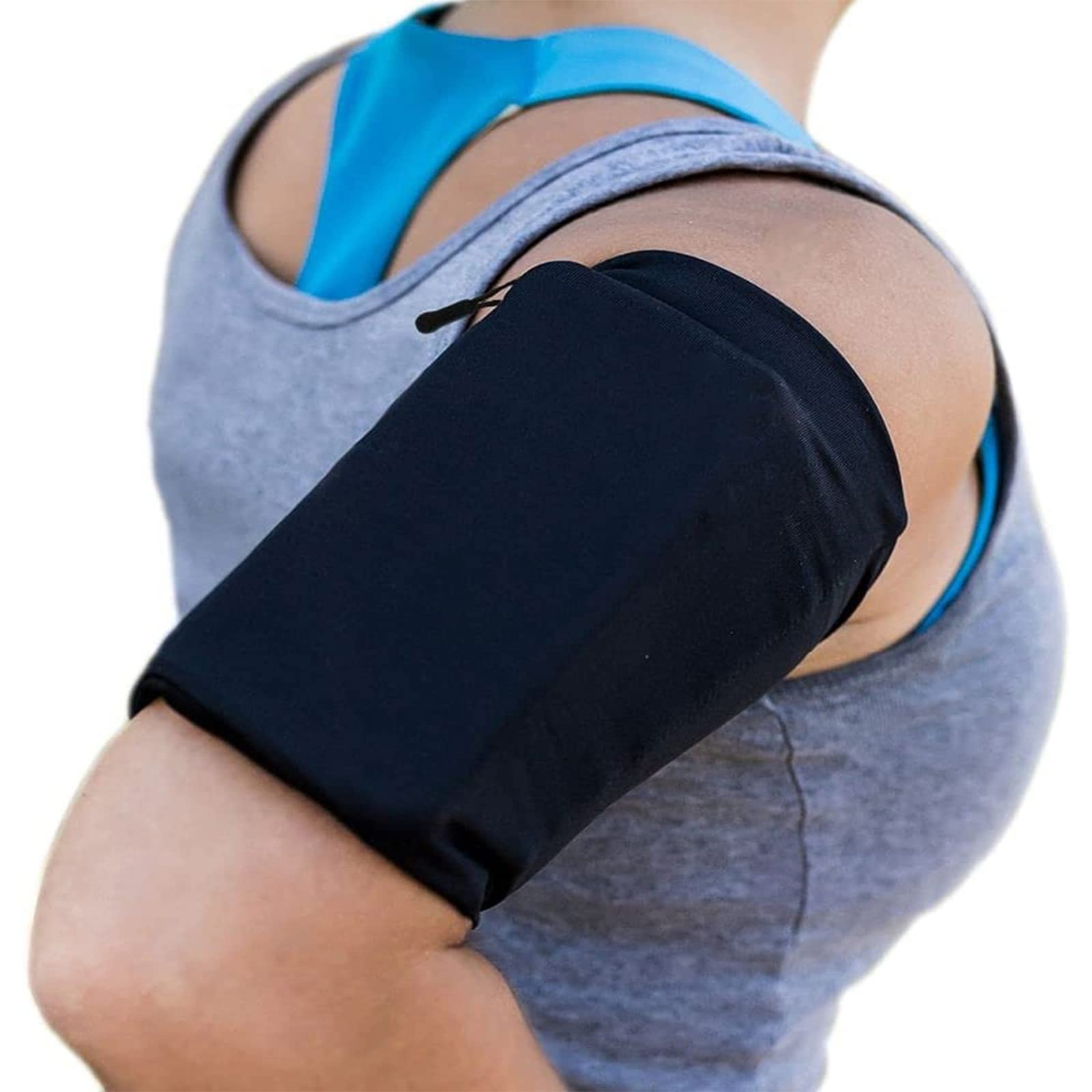 Running Armband for iPhone & Android Phones - Adjustable Phone Holder for Jogging, Walking, Hiking & Cycling - Secure Sports Arm Strap with Sweatproof Design (Black) - Perfect for Gym Workouts & Outdoor Activities