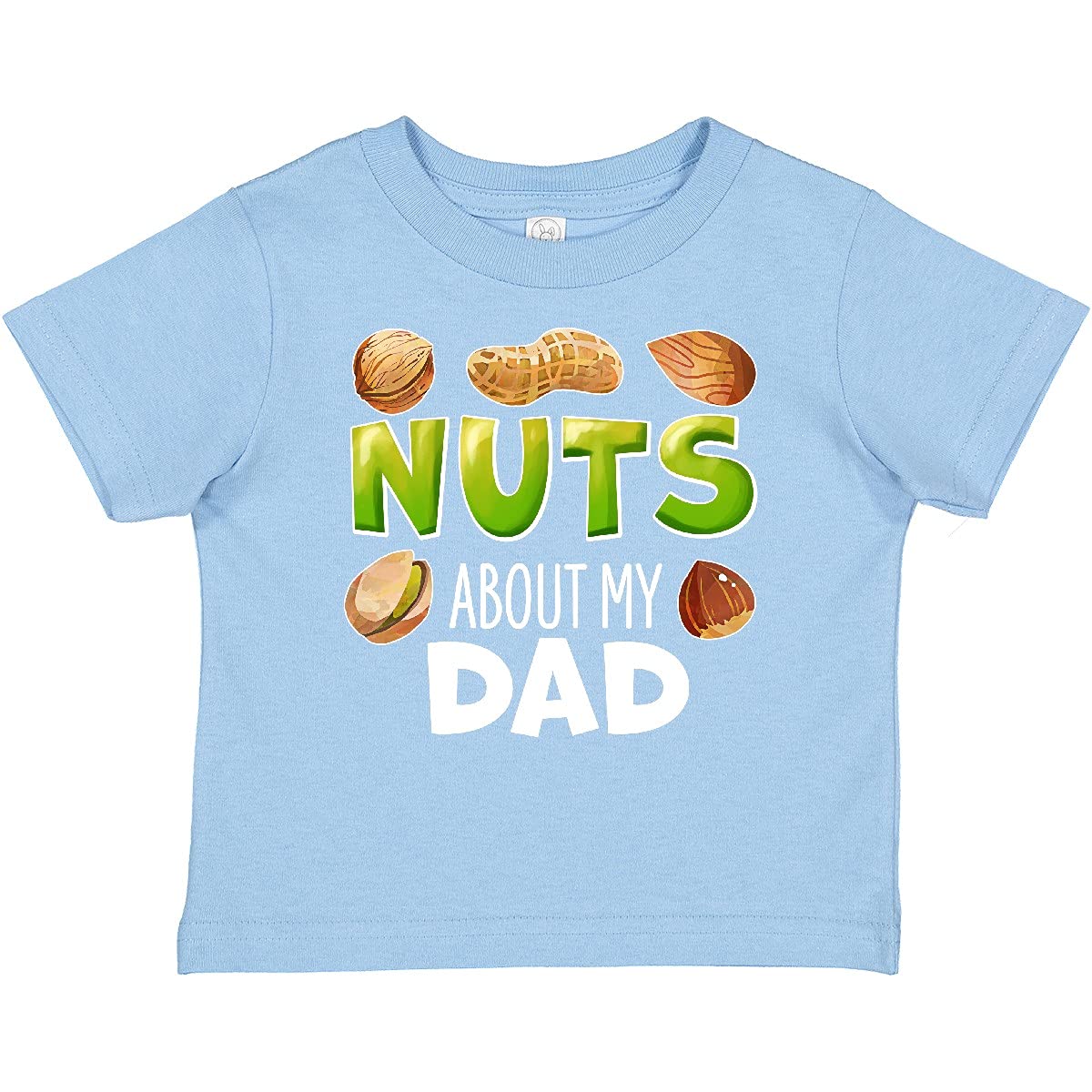 Inktastic Nuts About My Dad Peanut Almond Pistachio Baby T-Shirt - Cute Father's Day Gift for Infants & Toddlers - Perfect for Family Photos & Special Occasions