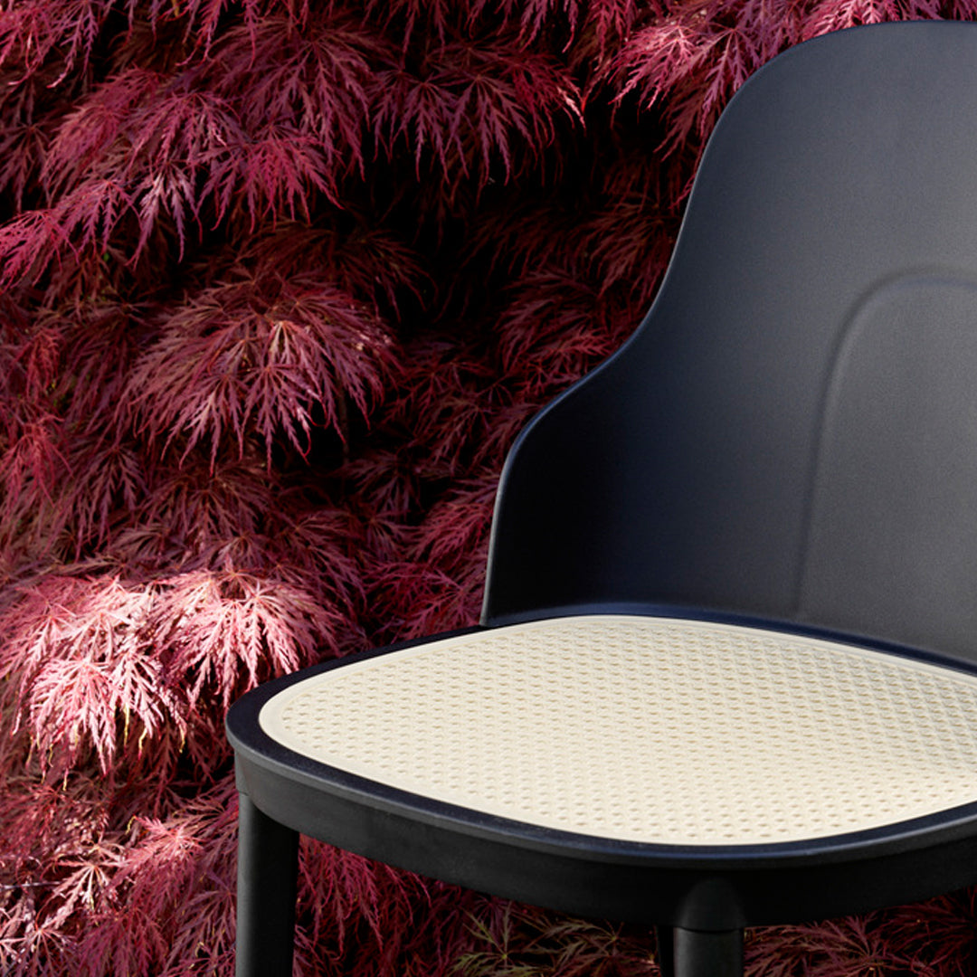 Allez Modern Dining Chair with Wicker Seat - Comfortable Rattan Accent Chair for Kitchen, Dining Room, or Patio - Perfect for Indoor and Outdoor Use