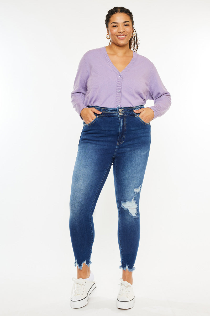 Haydee High Rise Ankle Skinny Jeans for Women - Plus Size Stretch Denim Pants - Perfect for Casual Wear, Office & Night Out