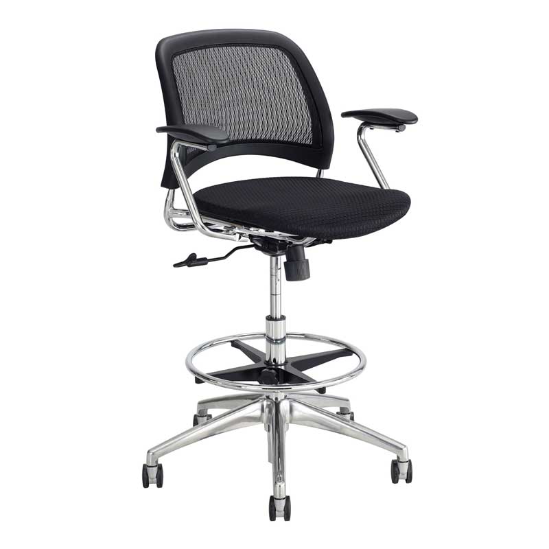 Ergonomic Extended Height Office Chair with Breathable Mesh Seat & Back - Adjustable Swivel Task Chair for Home & Office Workspace - Black