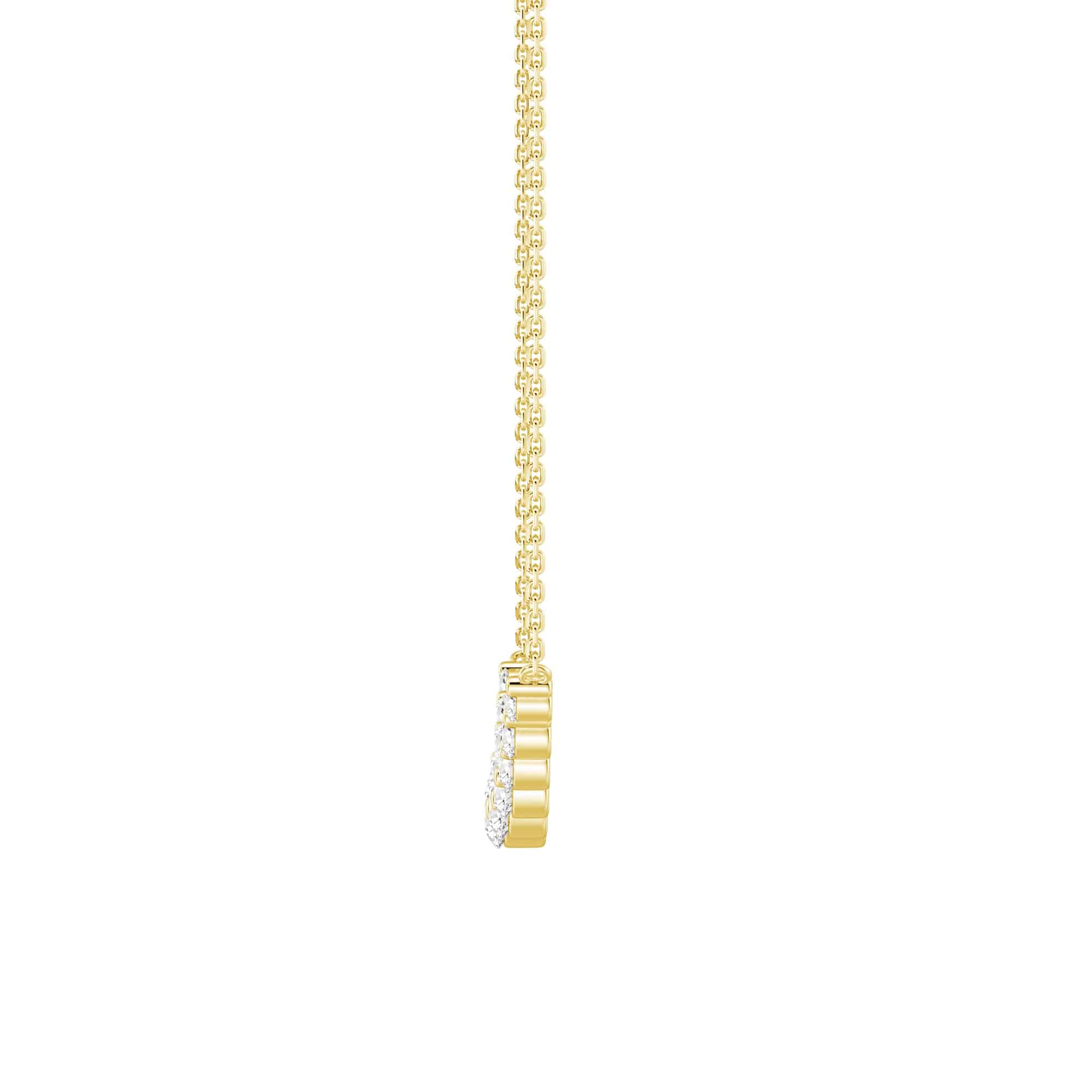 Lab Grown Diamond 11 Stone Curved Bar Necklace for Women - Elegant 14K Gold Pendant Jewelry Gift for Anniversary, Birthday & Special Occasions