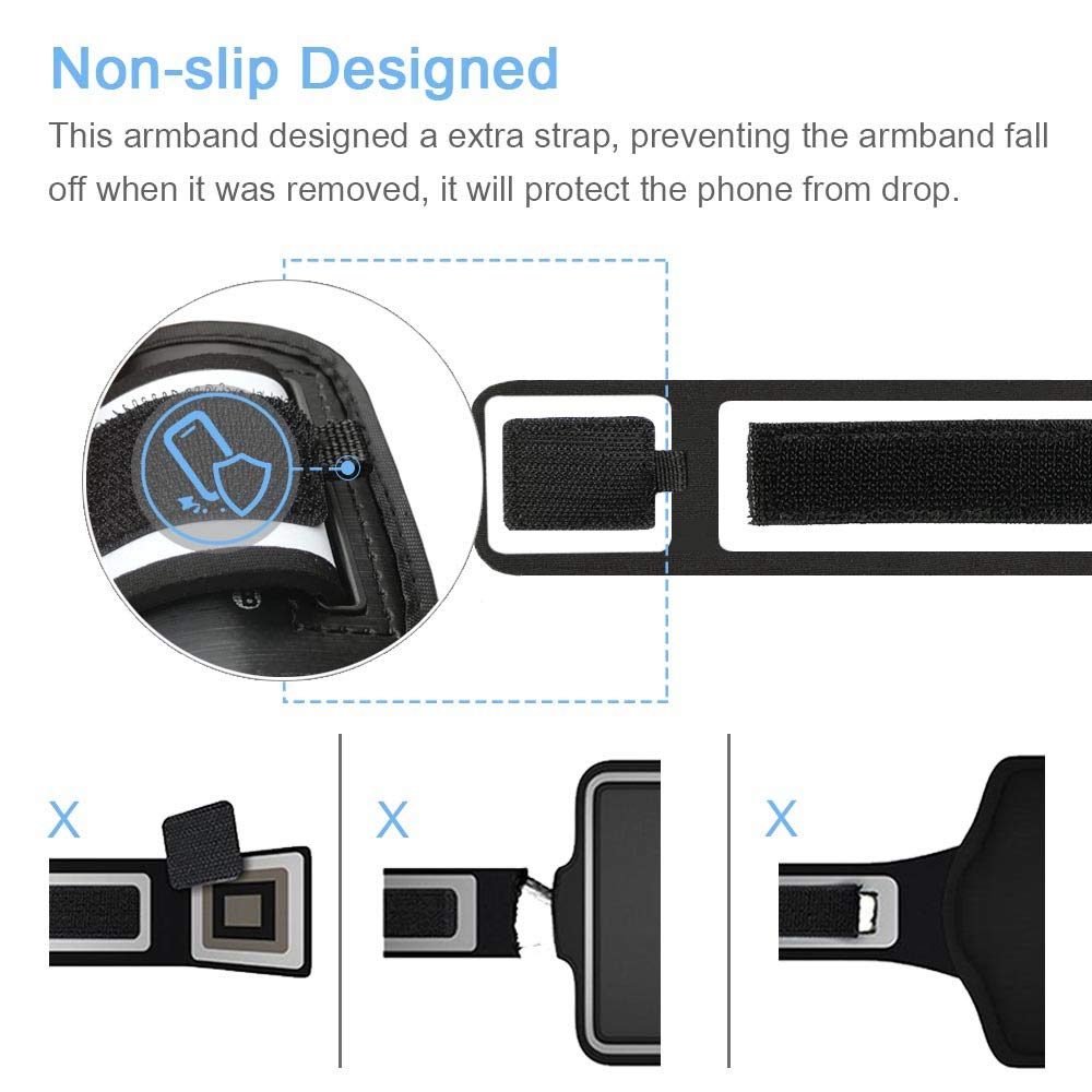 JEMACHE Waterproof iPhone Armband for Running & Gym - Compatible with iPhone 16/15/14/13/12/11 Pro (Black) - Perfect for Workouts, Jogging & Outdoor Activities