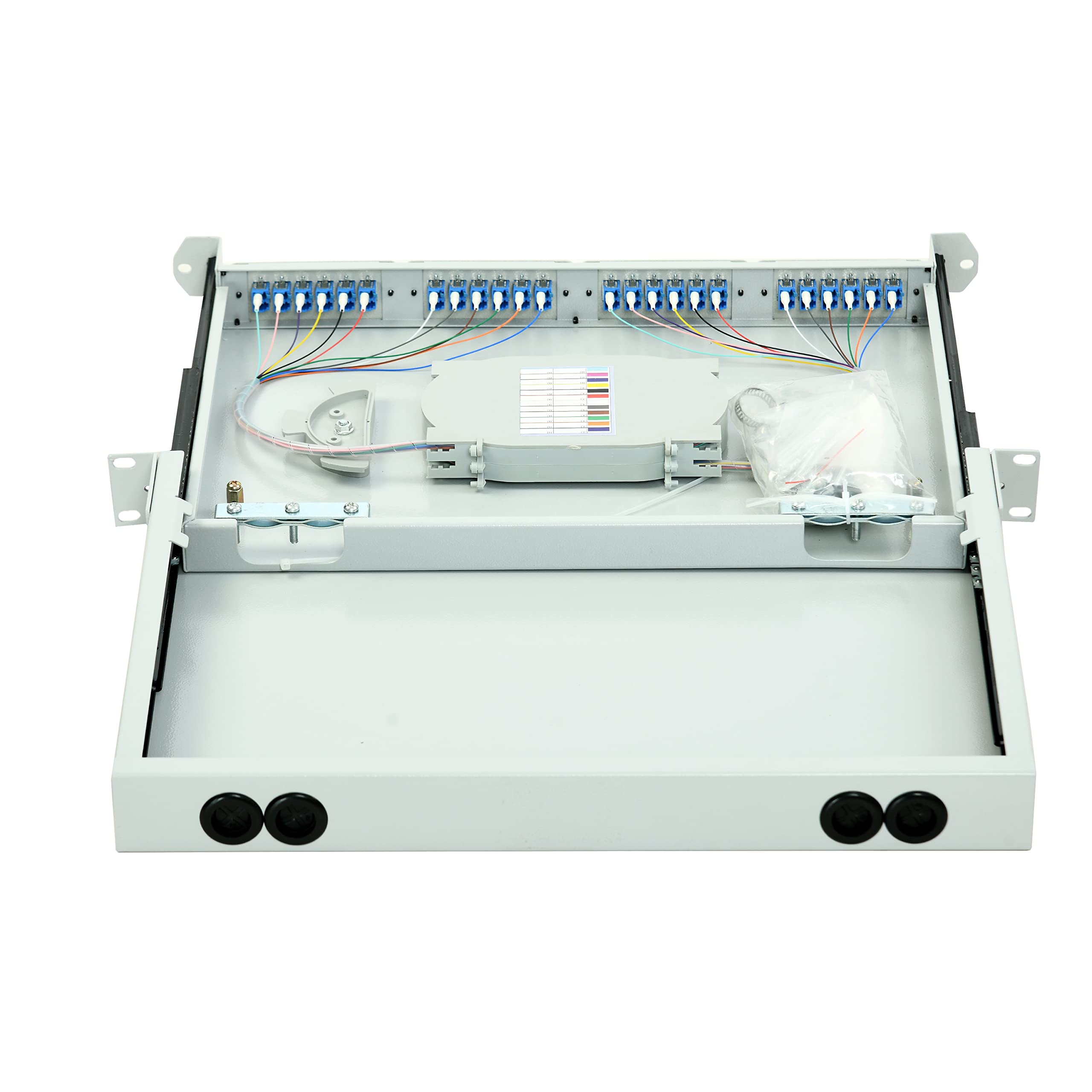 24-Port LC Singlemode 1U Fiber Optic Patch Panel - 19