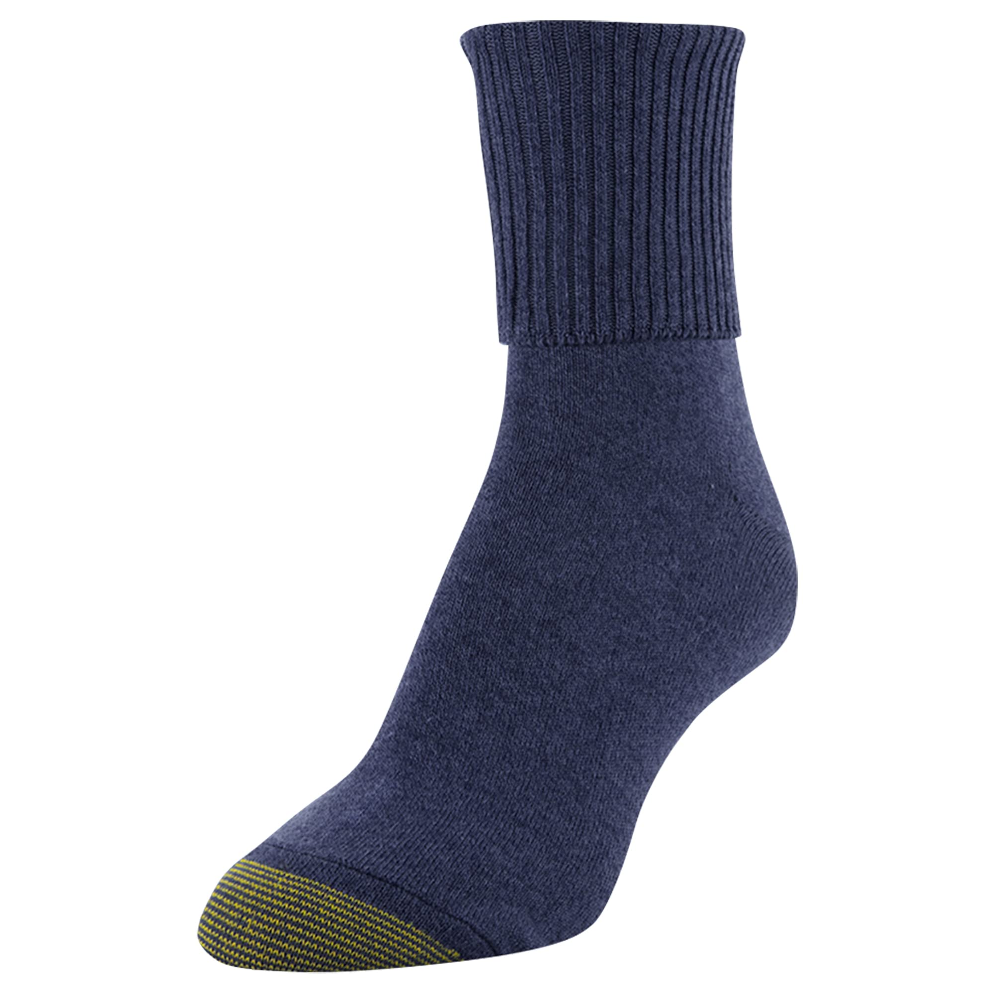 GOLDTOE Women's Classic Turn Cuff Socks 6 Pack - Comfortable Cotton Ankle Socks for Everyday Wear, Work & Casual Outfits