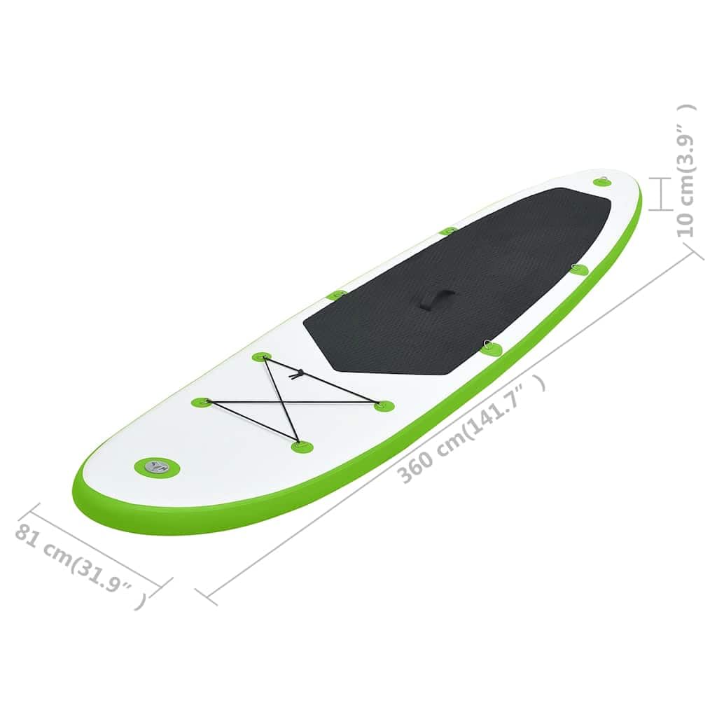Premium Inflatable Stand Up Paddle Board Set - 12.8ft Green & White SUP with Accessories | Lightweight & Portable for Lakes, Rivers, Ocean | Perfect for Yoga, Fishing & Family Fun