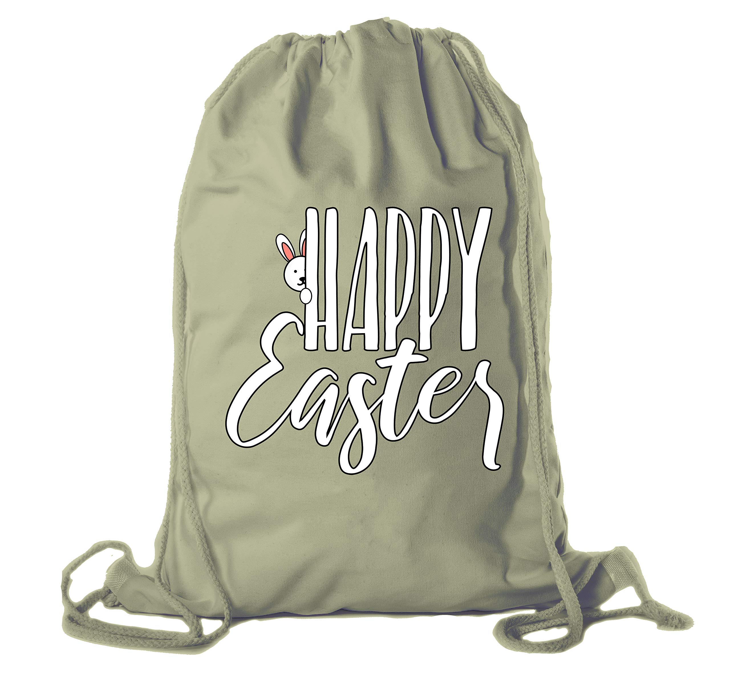 Easter Basket Backpack - Bulk Cotton Drawstring Cinch Bags for Easter Bunny Gifts (Peaking Bunny Design) - Perfect for Easter Egg Hunts, Party Favors & Holiday Celebrations