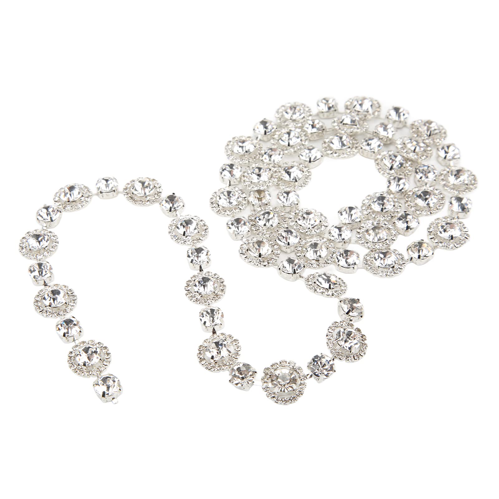 DIY Rhinestone Chain - 1 Yard Elegant Glass Alloy Rhinestone Chain for Wedding Decorations, Party Accessories & Craft Projects | Easy to Use for Jewelry Making, Costume Design & Home Decor