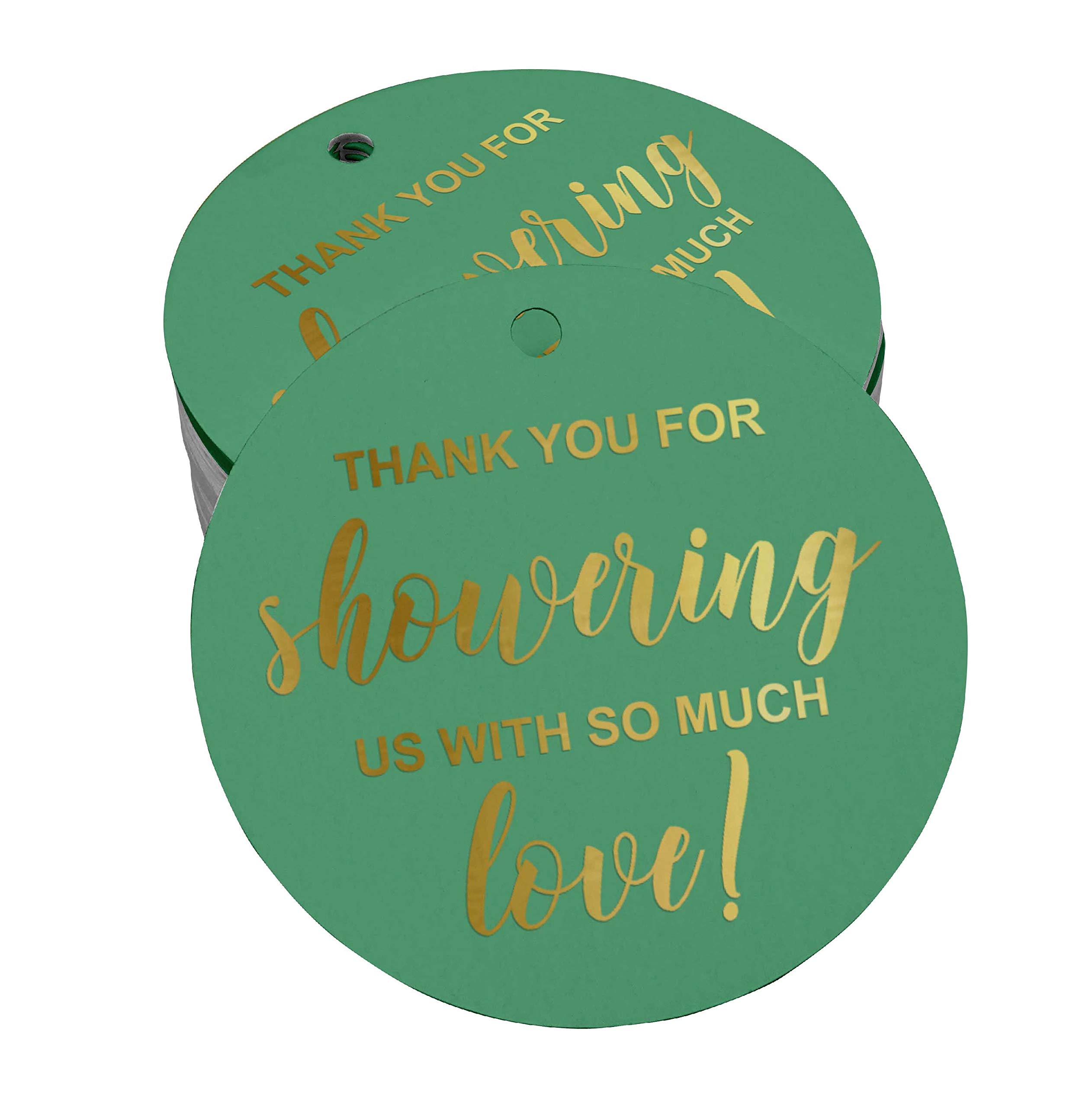 100pcs Real Gold Foil Thank You Tags - Elegant Baby Shower & Bridal Shower Favor Tags - Perfect for Wedding Favors, Baby Gifts & Party Decorations