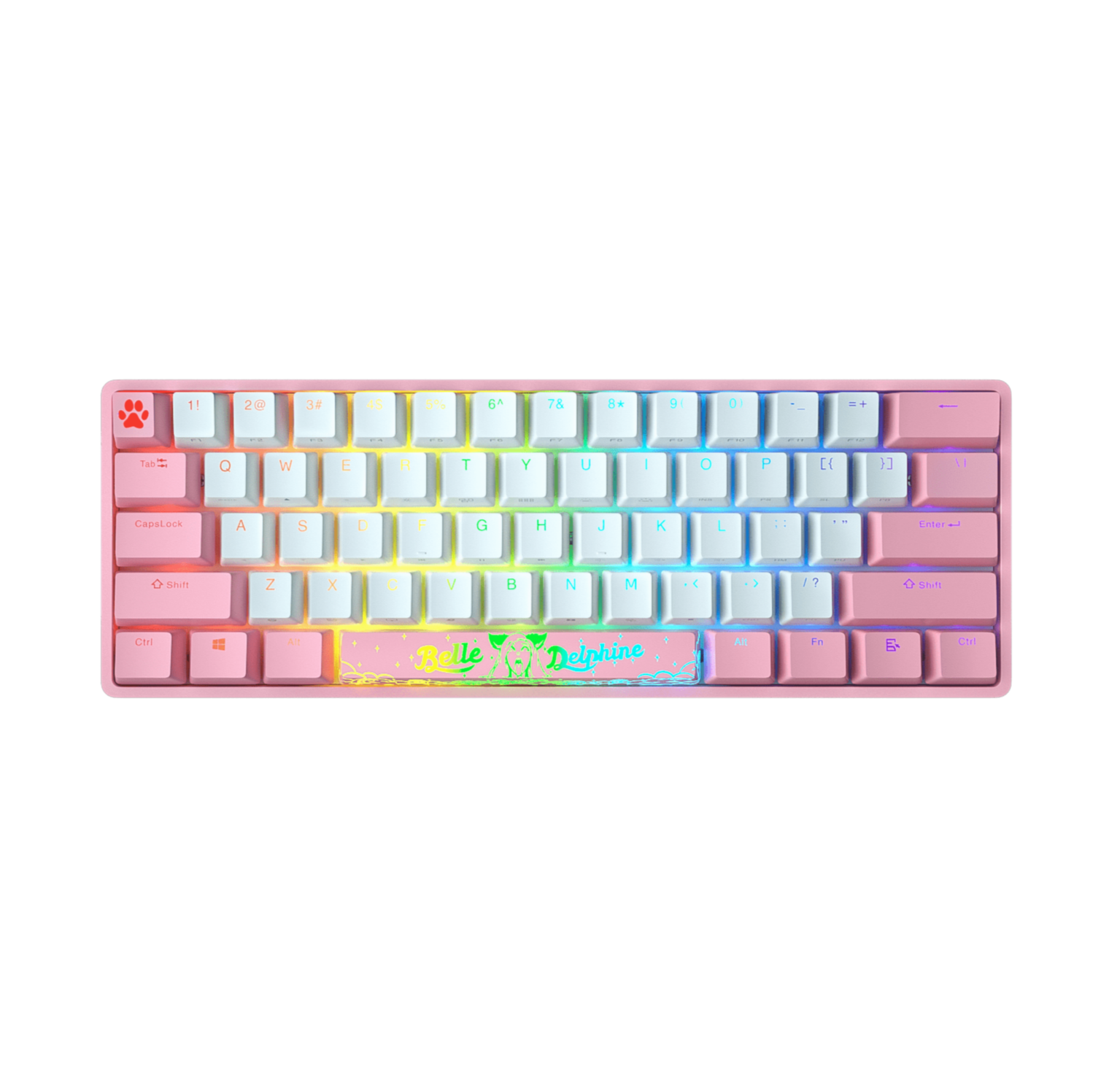Belle Delphine X Ghost Edition K1 Wireless Mechanical Gaming Keyboard - Kitty Pink RGB Backlit | Perfect for Gaming, Streaming & Typing