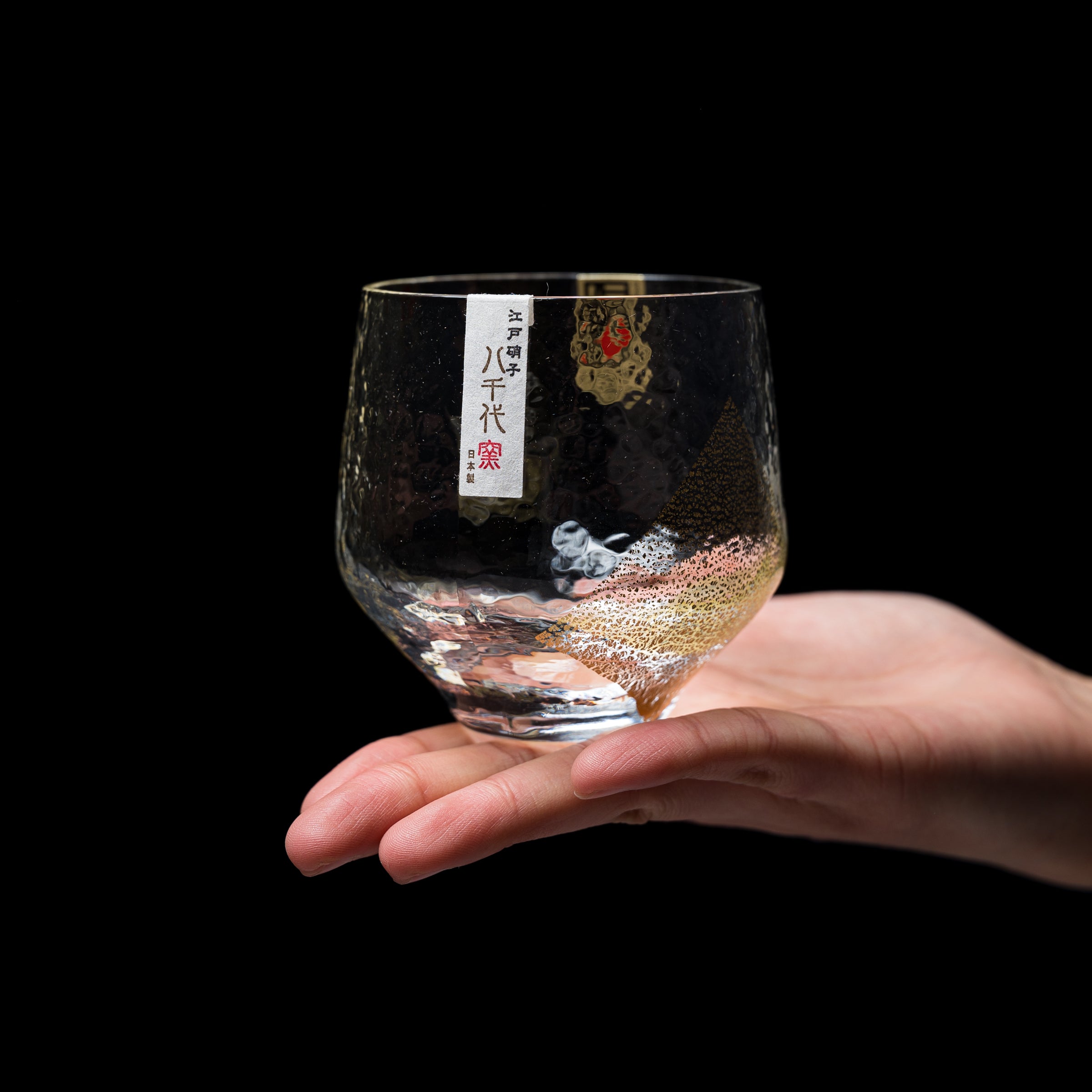 Premium Yachiyo Edo Glass Tumbler with 24K Gold Leaf - Handcrafted Japanese Drinking Glass for Whiskey, Cocktails & Home Decor