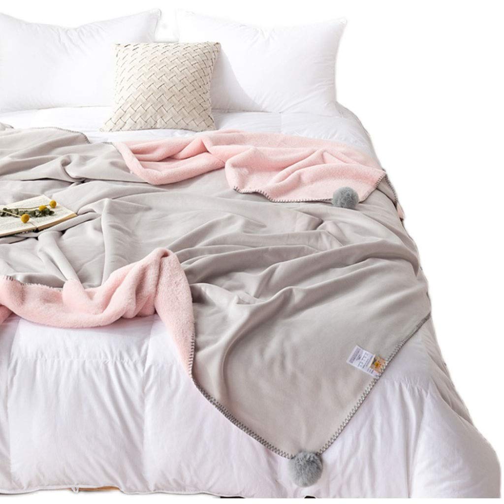 Soft Fluffy Pom Pom Throw Blanket - Lightweight Cozy Fleece Blanket for Bed & Sofa - Warm Winter Decor for Home, Office, and Travel - Perfect for Snuggling, Gifts, and Seasonal Home Styling