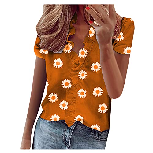 Women's Summer Short Sleeve Tie Print T-Shirt - Casual Flowy Blouse for Warm Weather | Perfect for Beach Outings, Picnics & Everyday Wear