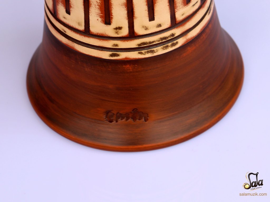 Premium Handcrafted Clay Ceramic Darbuka Drum - Professional Solo Goblet Drum by Emin Percussion EP-004-A - Perfect for Middle Eastern Music, Live Performances & Drumming Enthusiasts
