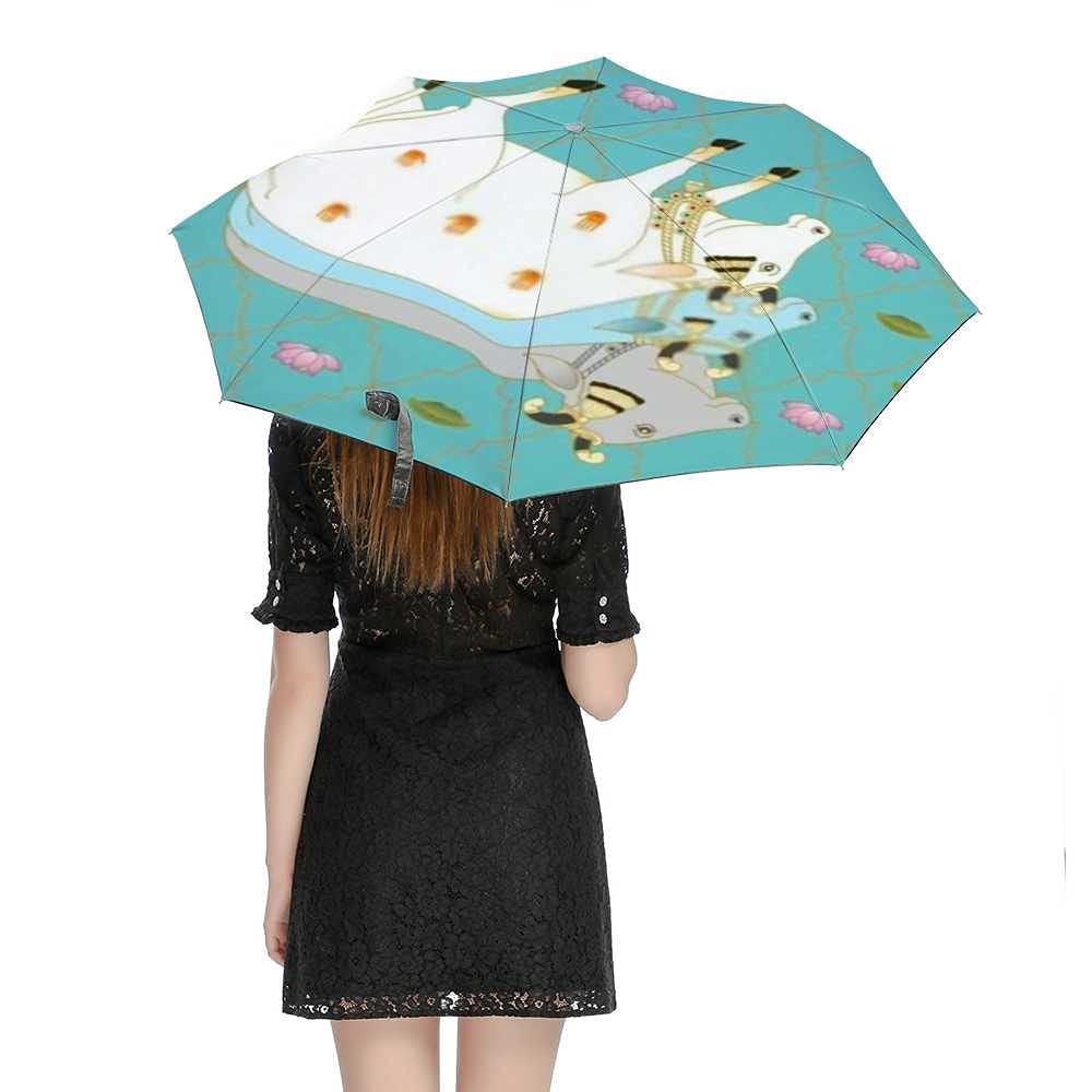Windproof Travel Umbrella - Compact Automatic Open Close Watercolor Painted Cow Design - Lightweight Folding Rain Umbrella for Men & Women - Perfect for Golf, Commuting & Outdoor Activities