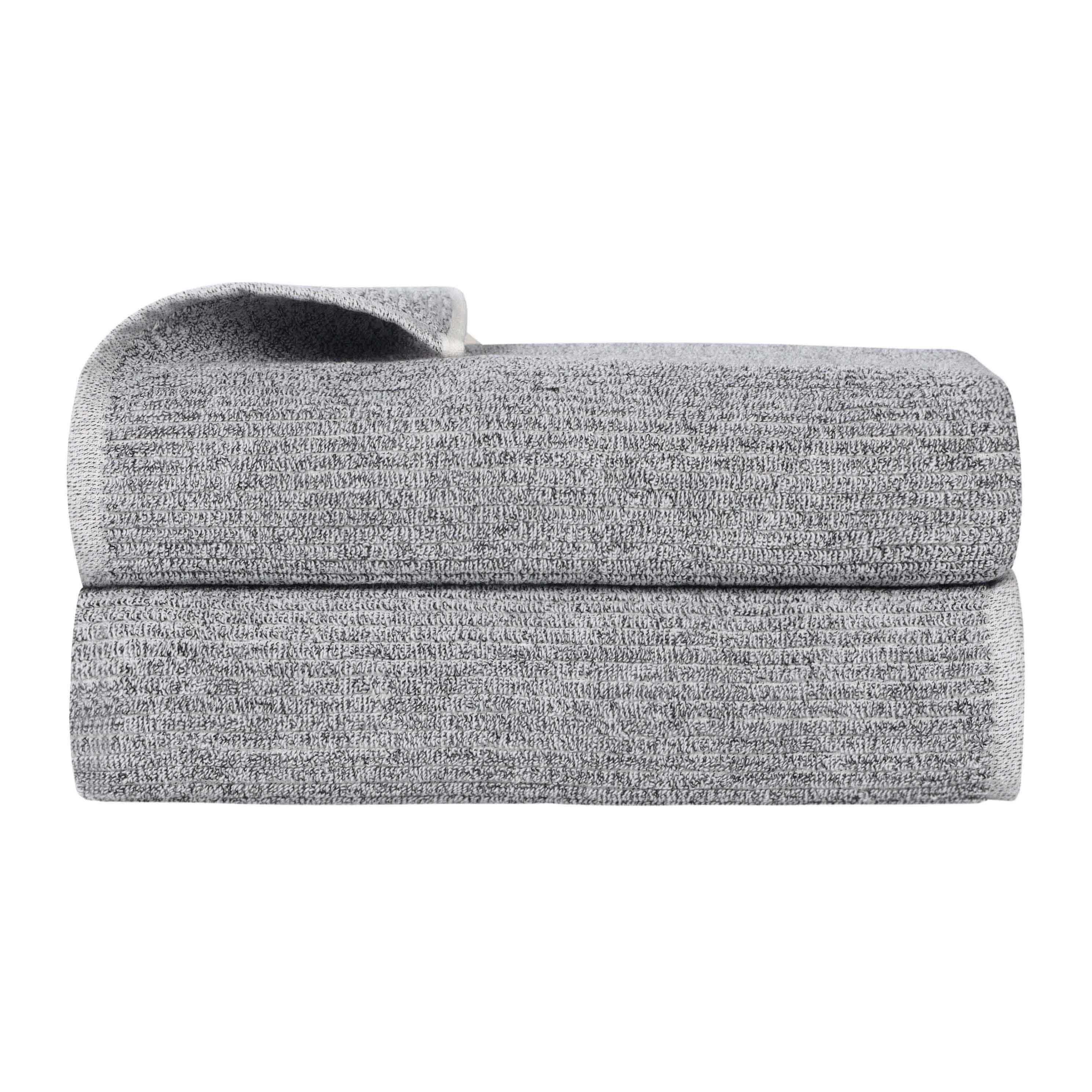 Premium Cotton Blend Ribbed Bath Towels Set of 2 - Ultra Absorbent & Soft Bath Sheets for Spa, Gym & Luxury Bathroom - Destin Collection