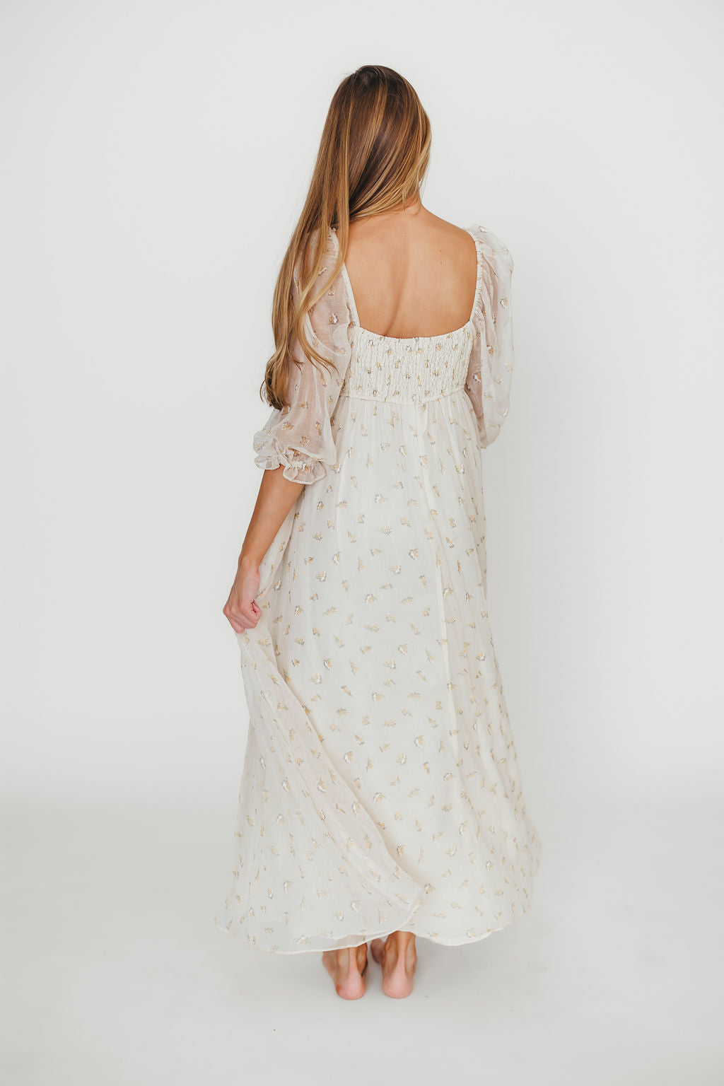 Butter Floral Smocked Maternity Maxi Dress - Bump Friendly, Inclusive Sizing S-3XL for Pregnancy, Baby Showers & Summer Vacations